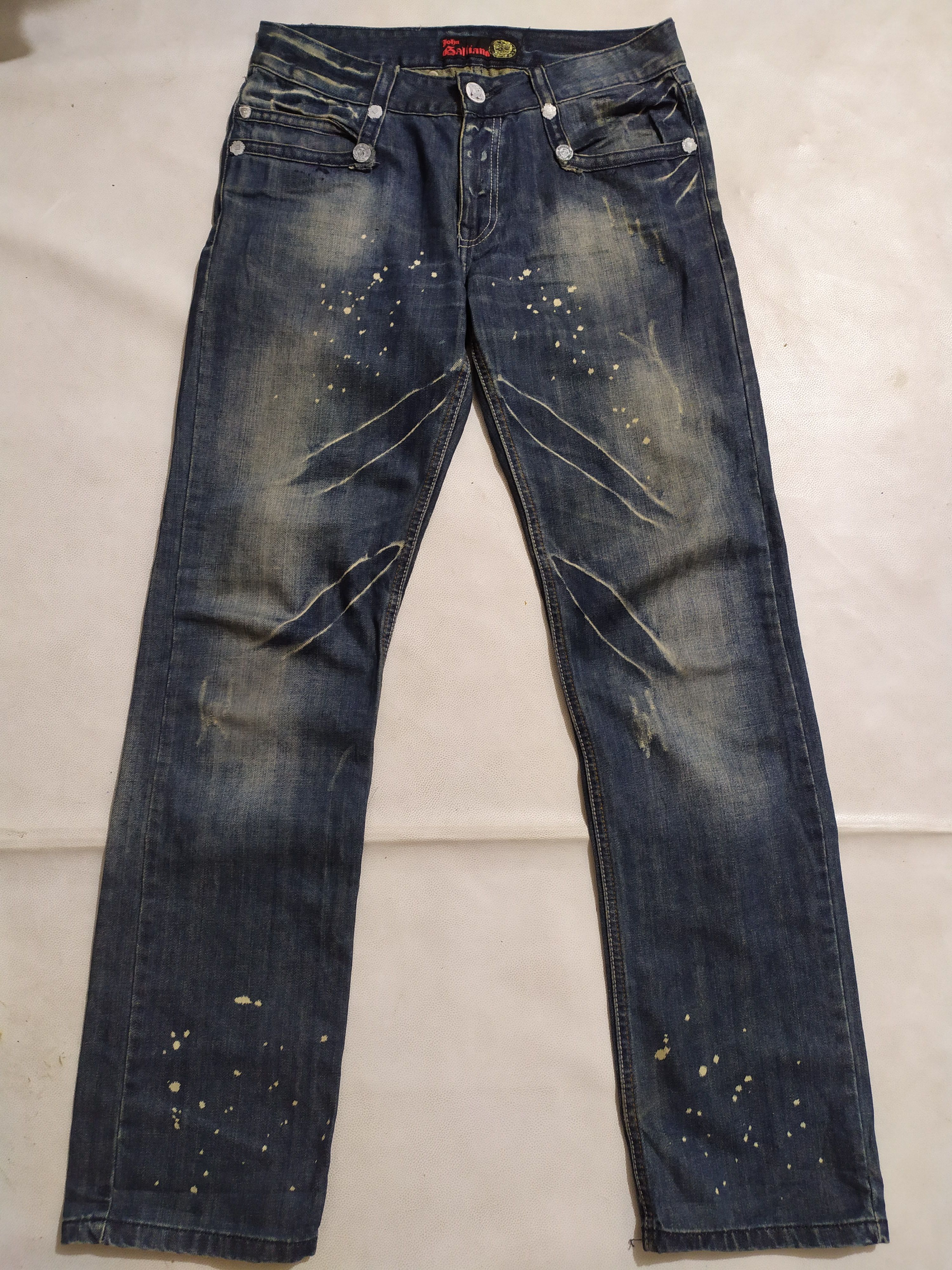John Galliano 🔥John Galliano 2008 Denim painter distressed Jeans Pants Size US 30 / EU 46 - 5 Thumbnail
