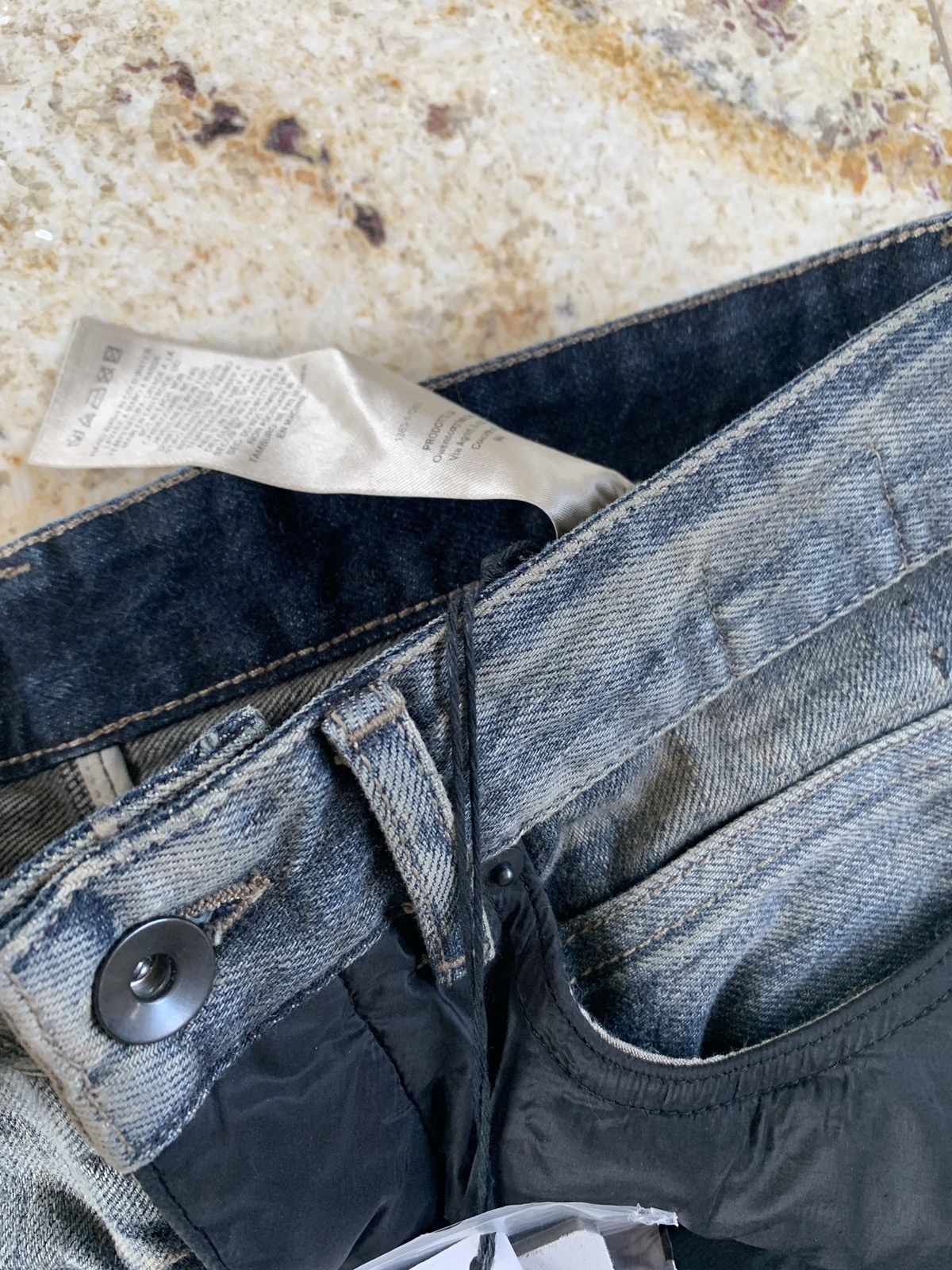 Rick Owens Drkshdw Combo Collapse Cut Denim in Hustler Black Size US 31 - 6 Thumbnail
