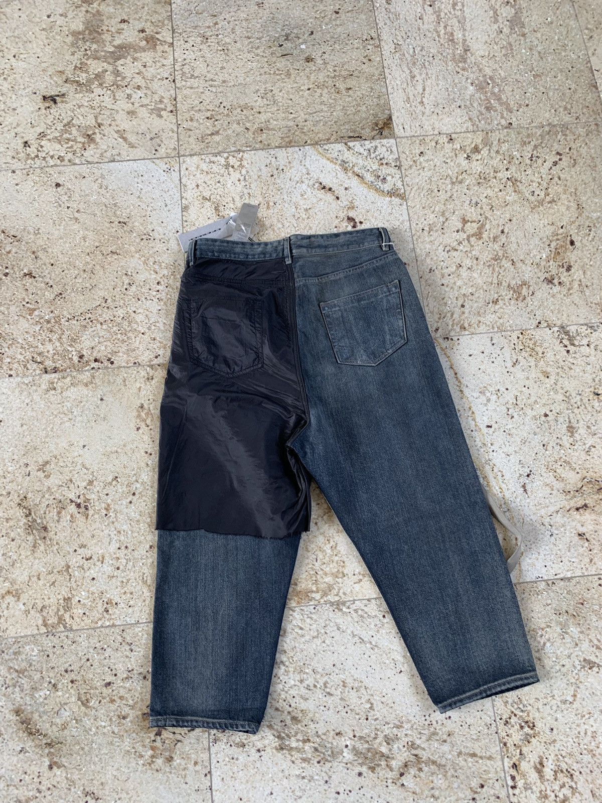 Rick Owens Drkshdw Combo Collapse Cut Denim in Hustler Black Size US 31 - 13 Thumbnail