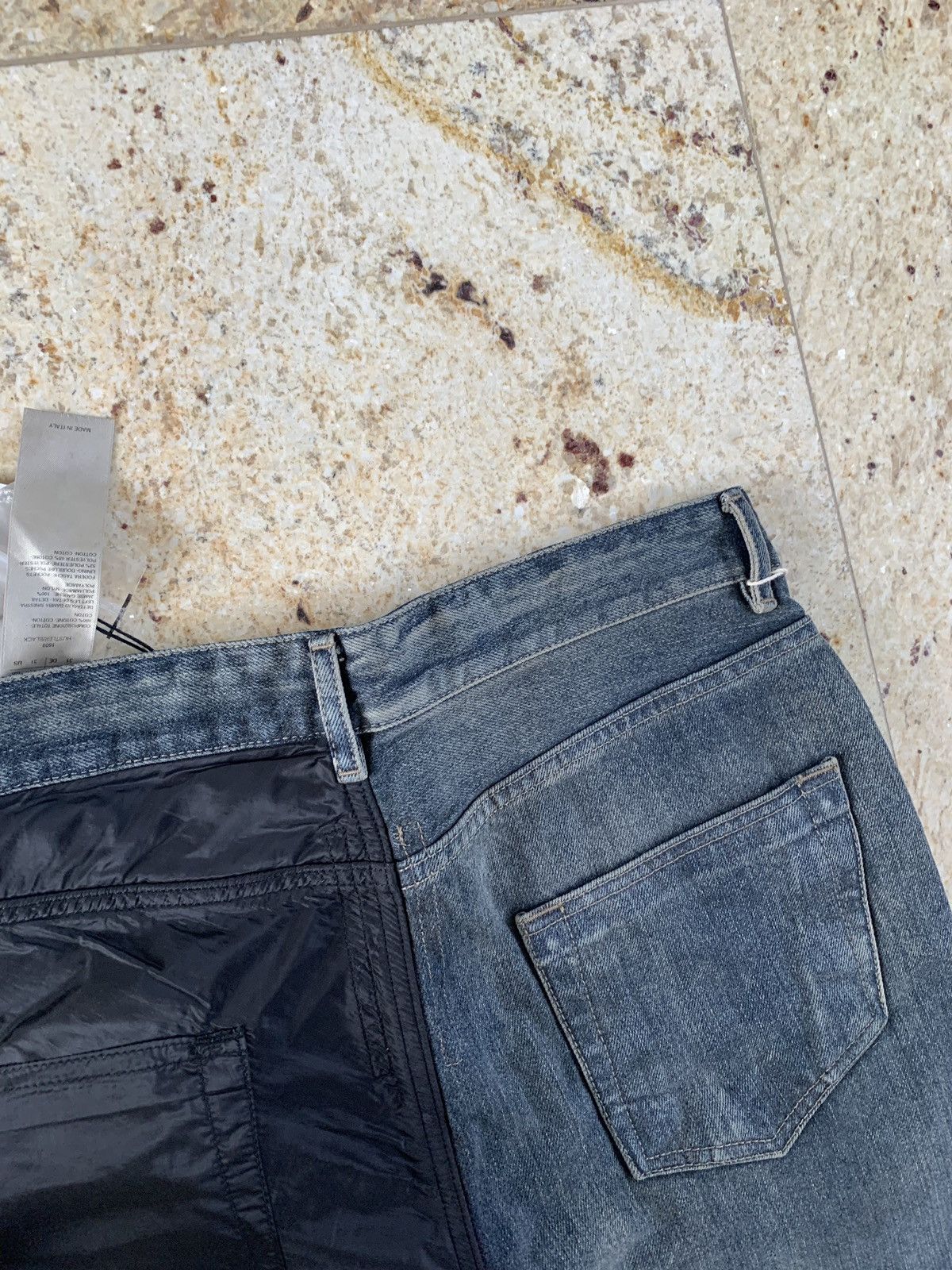 Rick Owens Drkshdw Combo Collapse Cut Denim in Hustler Black Size US 31 - 14 Thumbnail