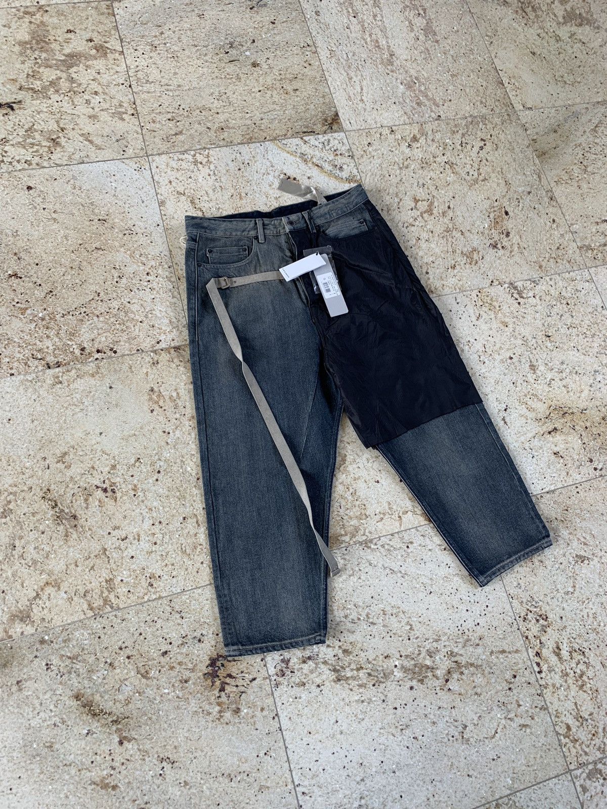 Rick Owens Drkshdw Combo Collapse Cut Denim in Hustler Black Size US 31 - 5 Thumbnail