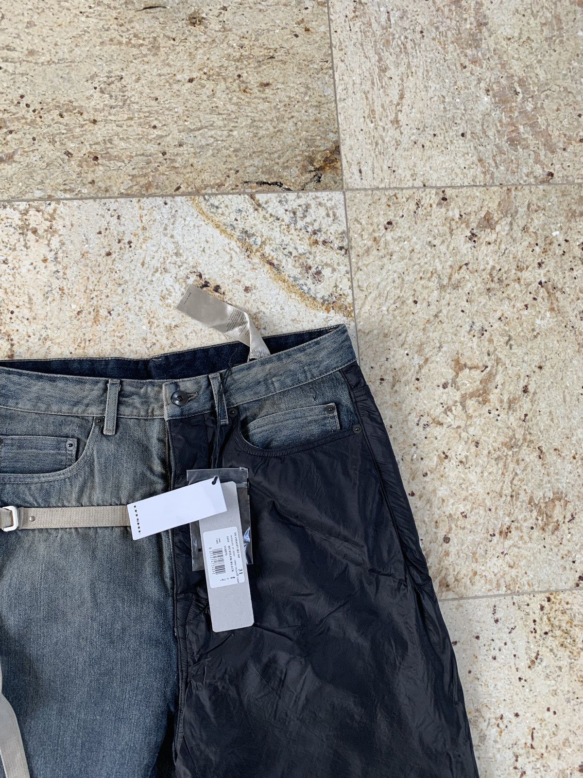 Rick Owens Drkshdw Combo Collapse Cut Denim in Hustler Black Size US 31 - 4 Thumbnail