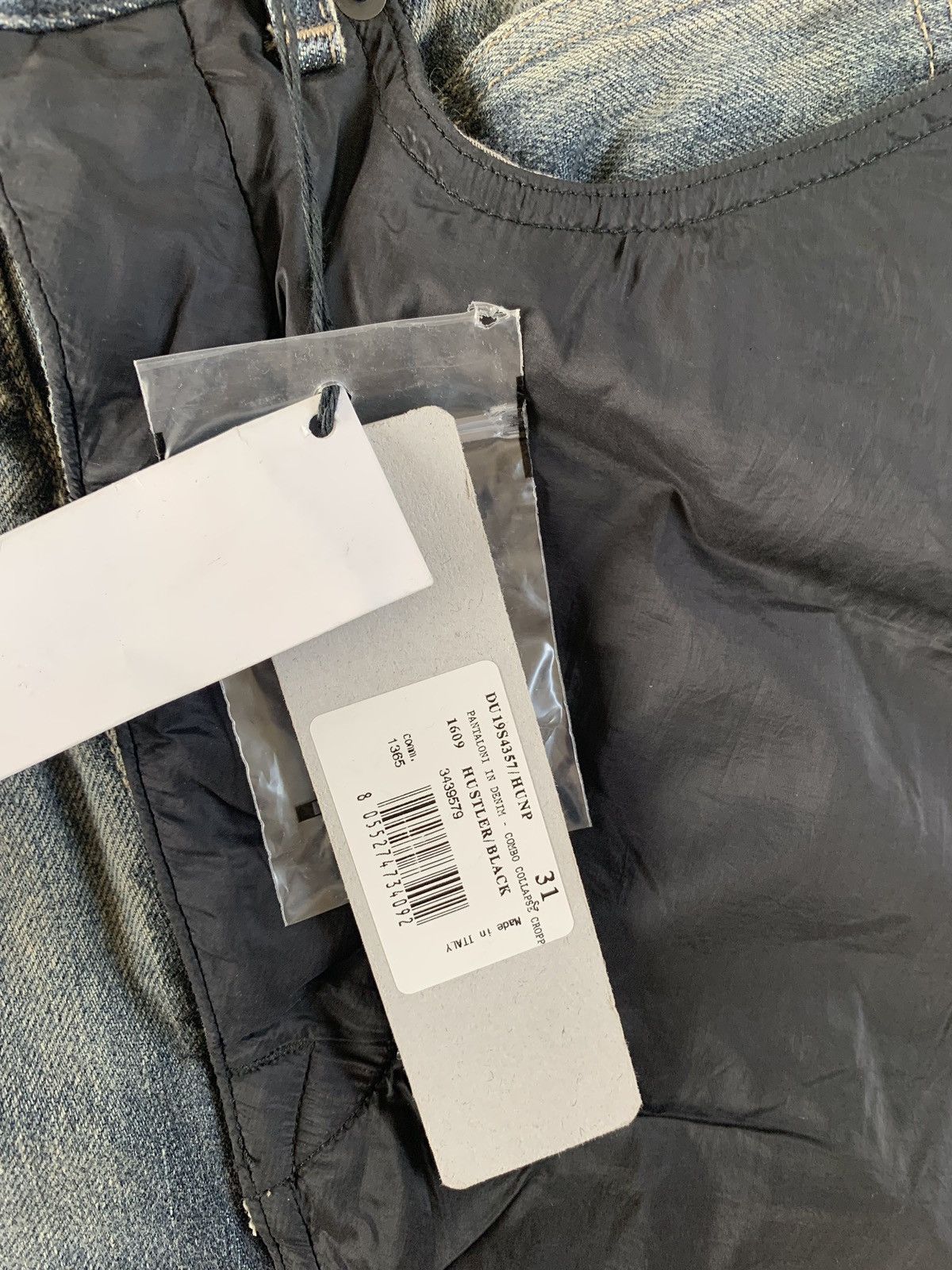Rick Owens Drkshdw Combo Collapse Cut Denim in Hustler Black Size US 31 - 8 Thumbnail