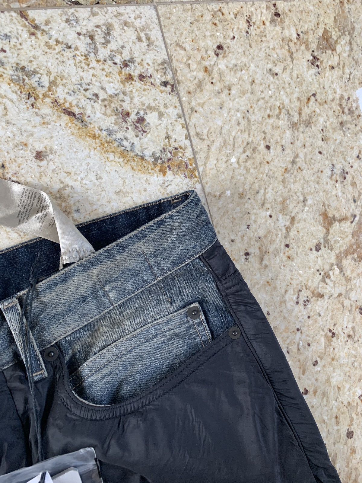 Rick Owens Drkshdw Combo Collapse Cut Denim in Hustler Black Size US 31 - 9 Thumbnail
