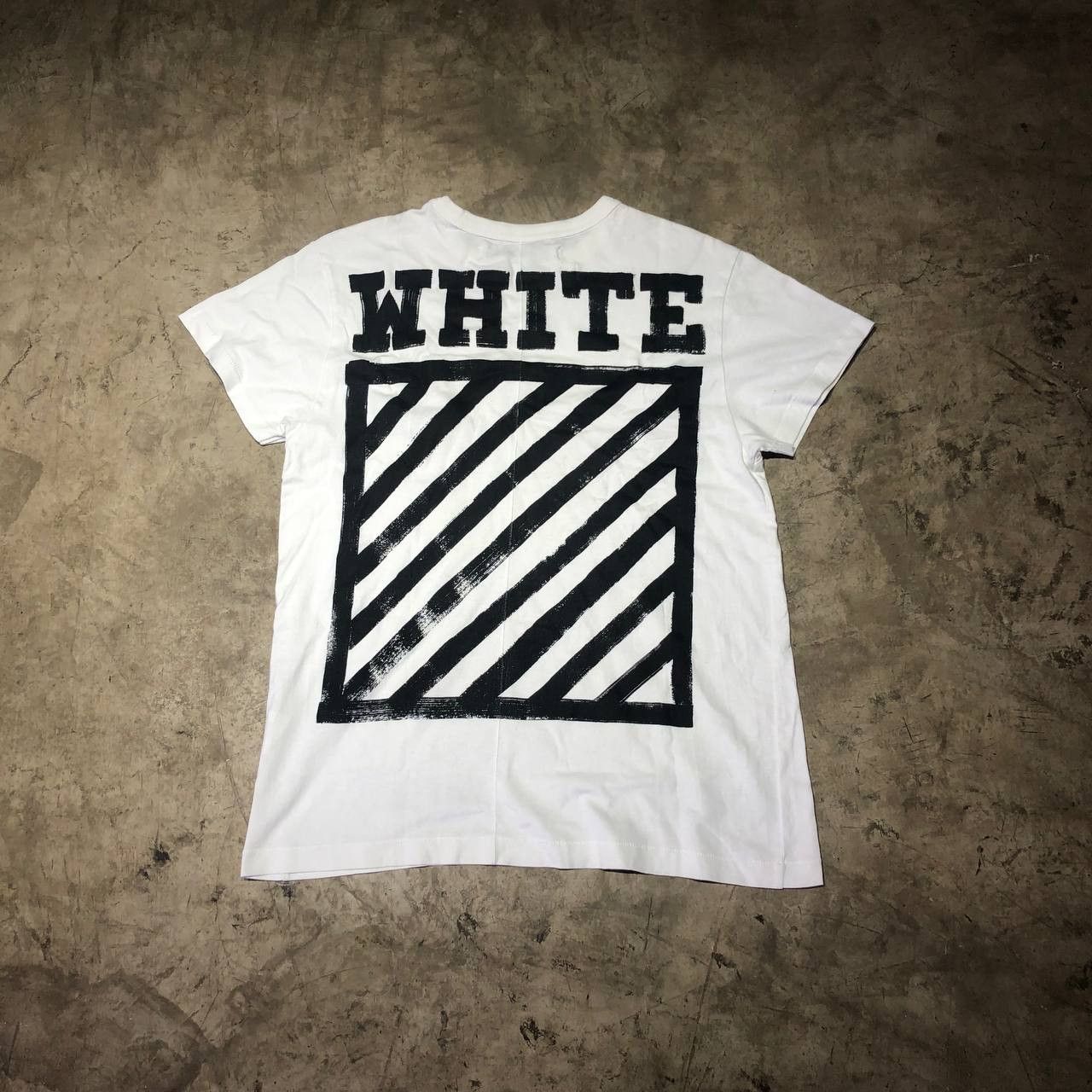 image of Off White Off-White Diagonal Box Tee, Men's (Size Small)