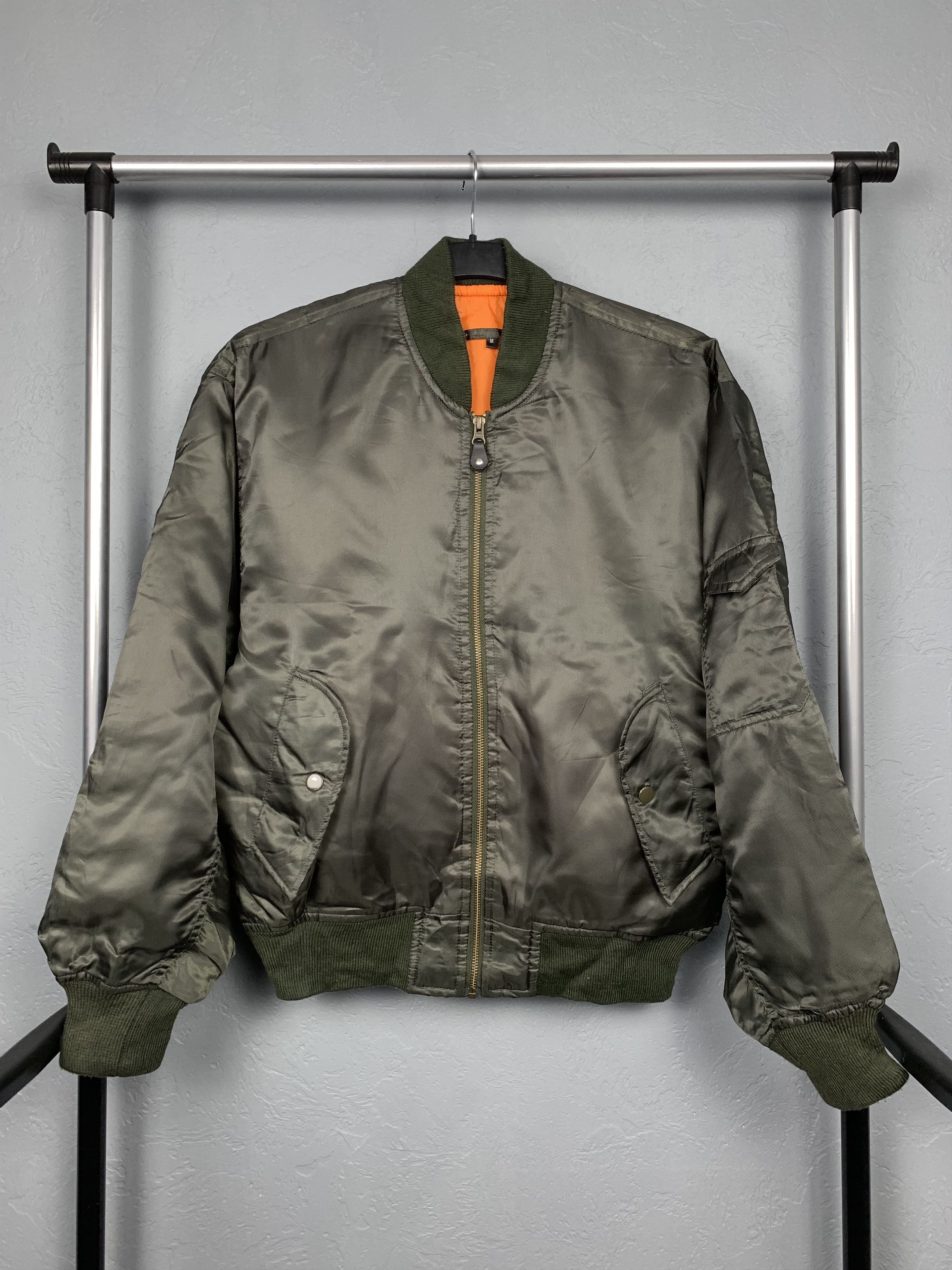 Vintage MA1 Pilot Nylon Bomber Air Force Jacket Vintage Faded Size US M / EU 48-50 / 2 - 1 Thumbnail