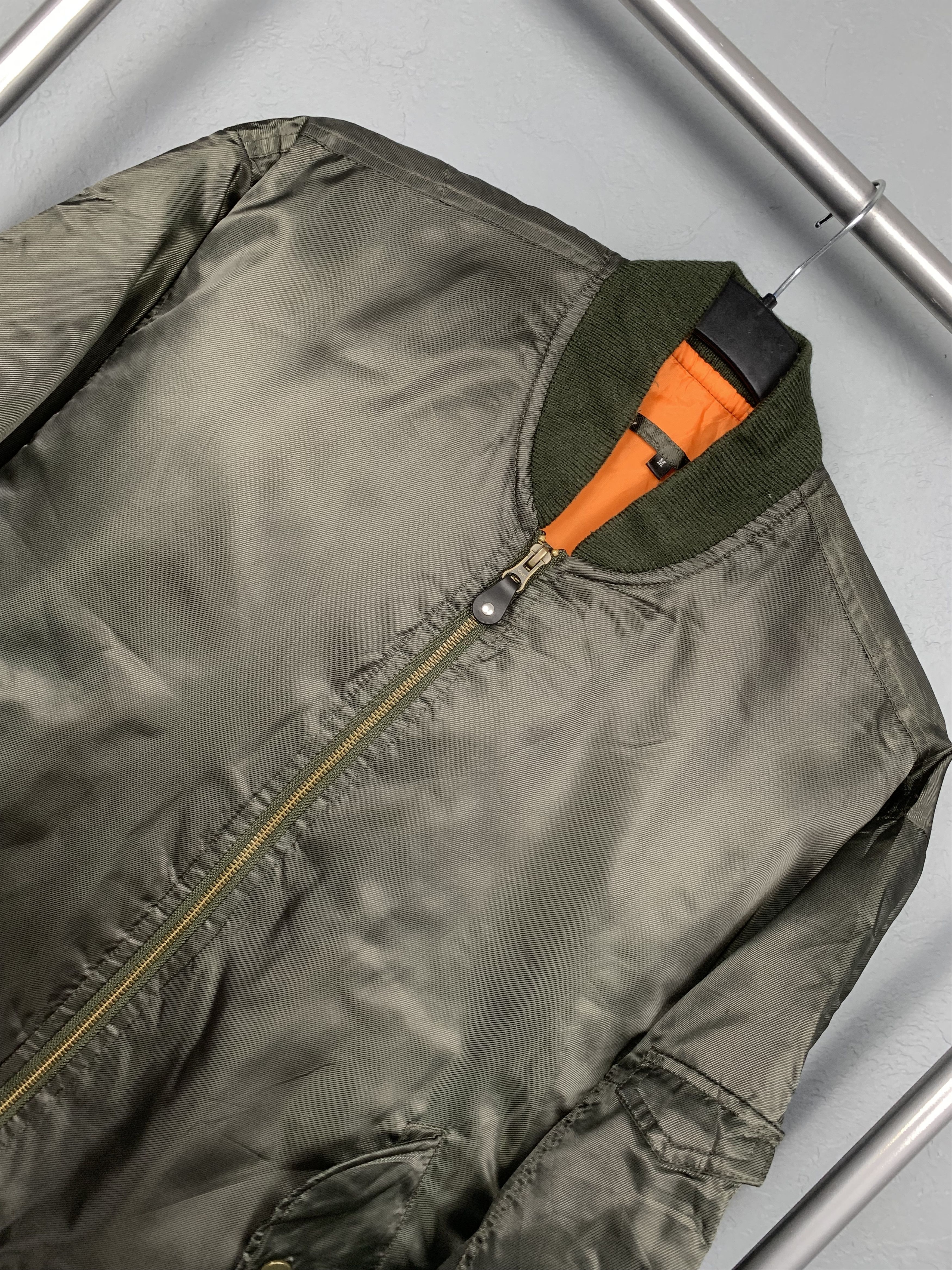 Vintage MA1 Pilot Nylon Bomber Air Force Jacket Vintage Faded Size US M / EU 48-50 / 2 - 2 Thumbnail