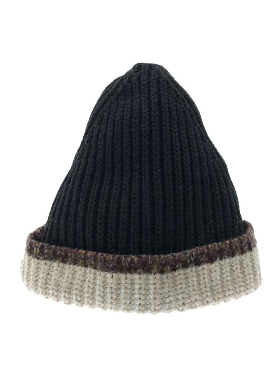 image of Marni Ribbed Knit Beanie in Navy, Men's