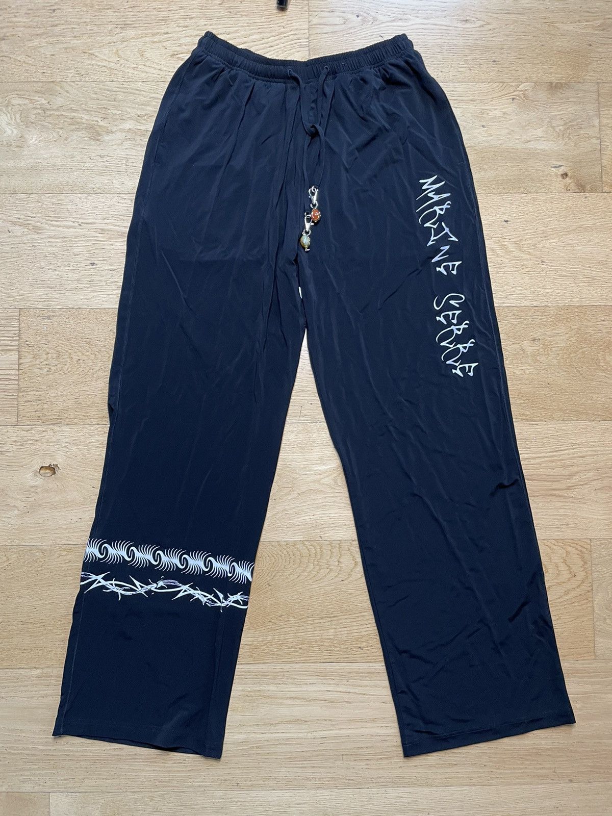 Marine Serre Marine Serre Black Loose Lounge Pants Size US 32 / EU 48 - 1 Thumbnail