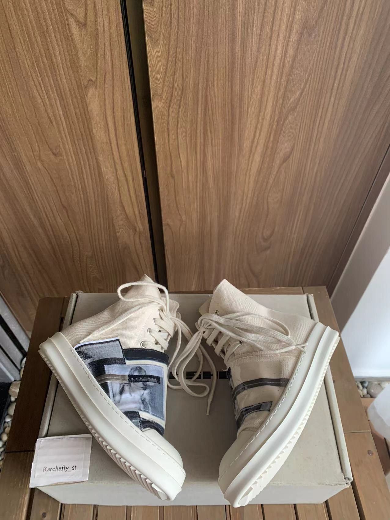 image of Rick Owens x Rick Owens Drkshdw Ramones Sneakers 35 Women 5 Us in Beige