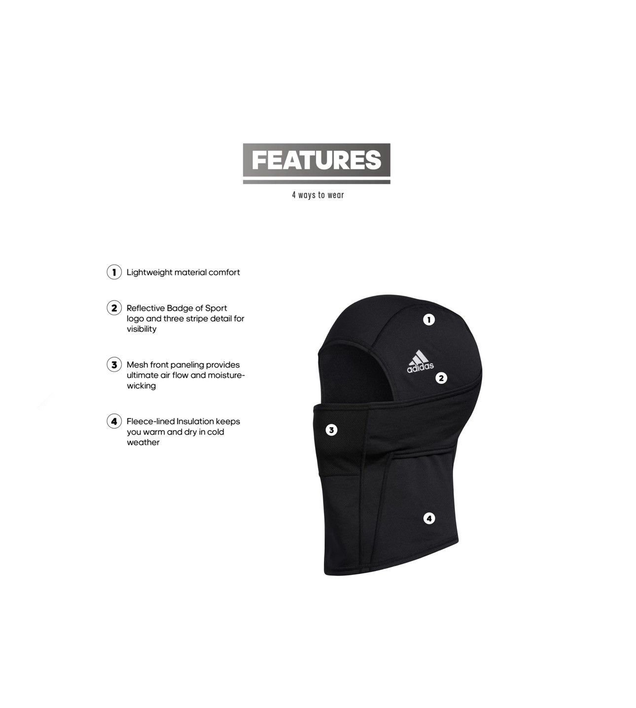 Adidas adidas Alphaskin Balaclava 2 Size ONE SIZE - 4 Thumbnail