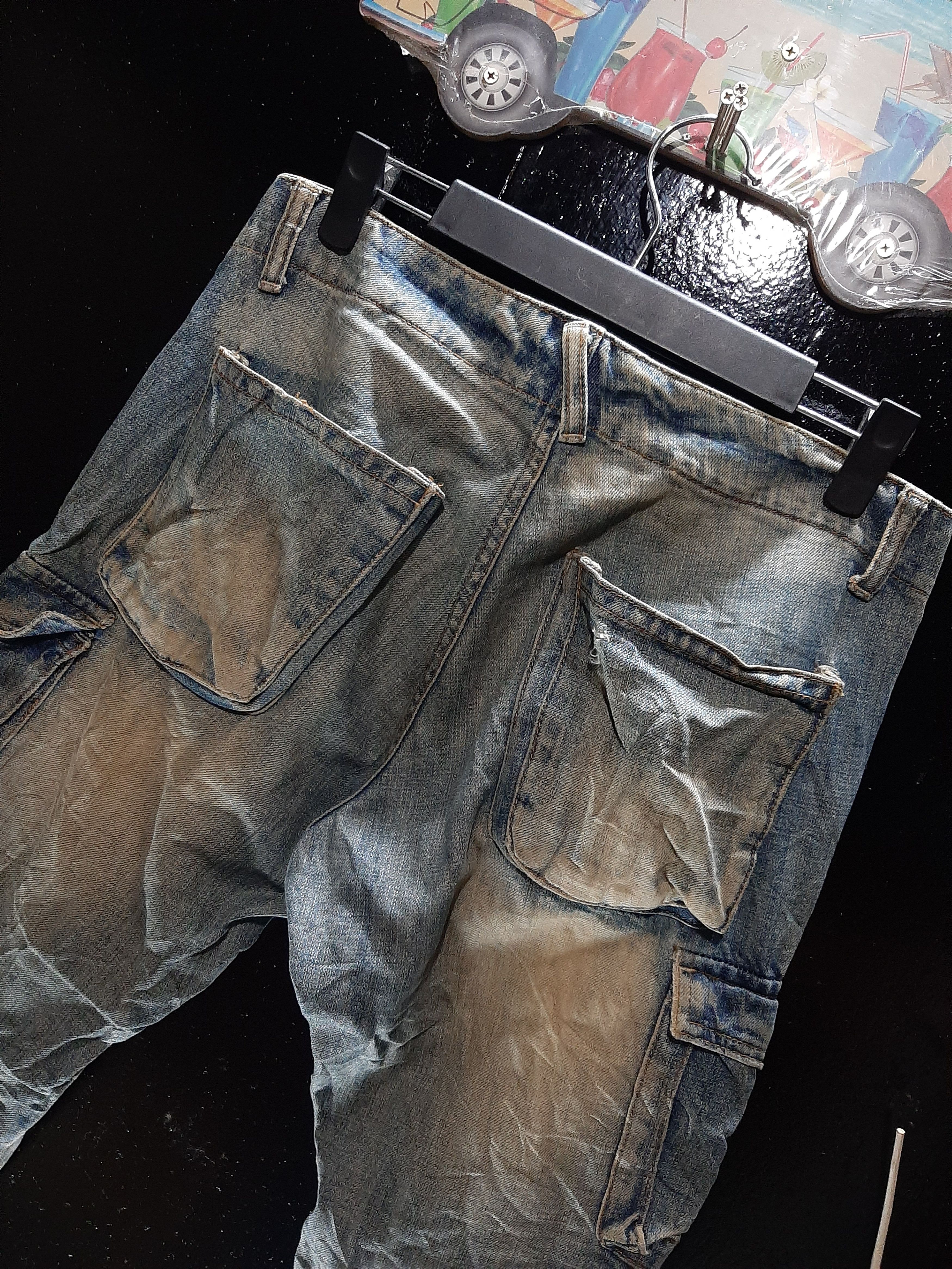 Japanese Brand × RAGEBLUE RUSTY RAGE BLUE DISTRESSED CARGO DENIM.. Size US 32 / EU 48 - 6 Thumbnail