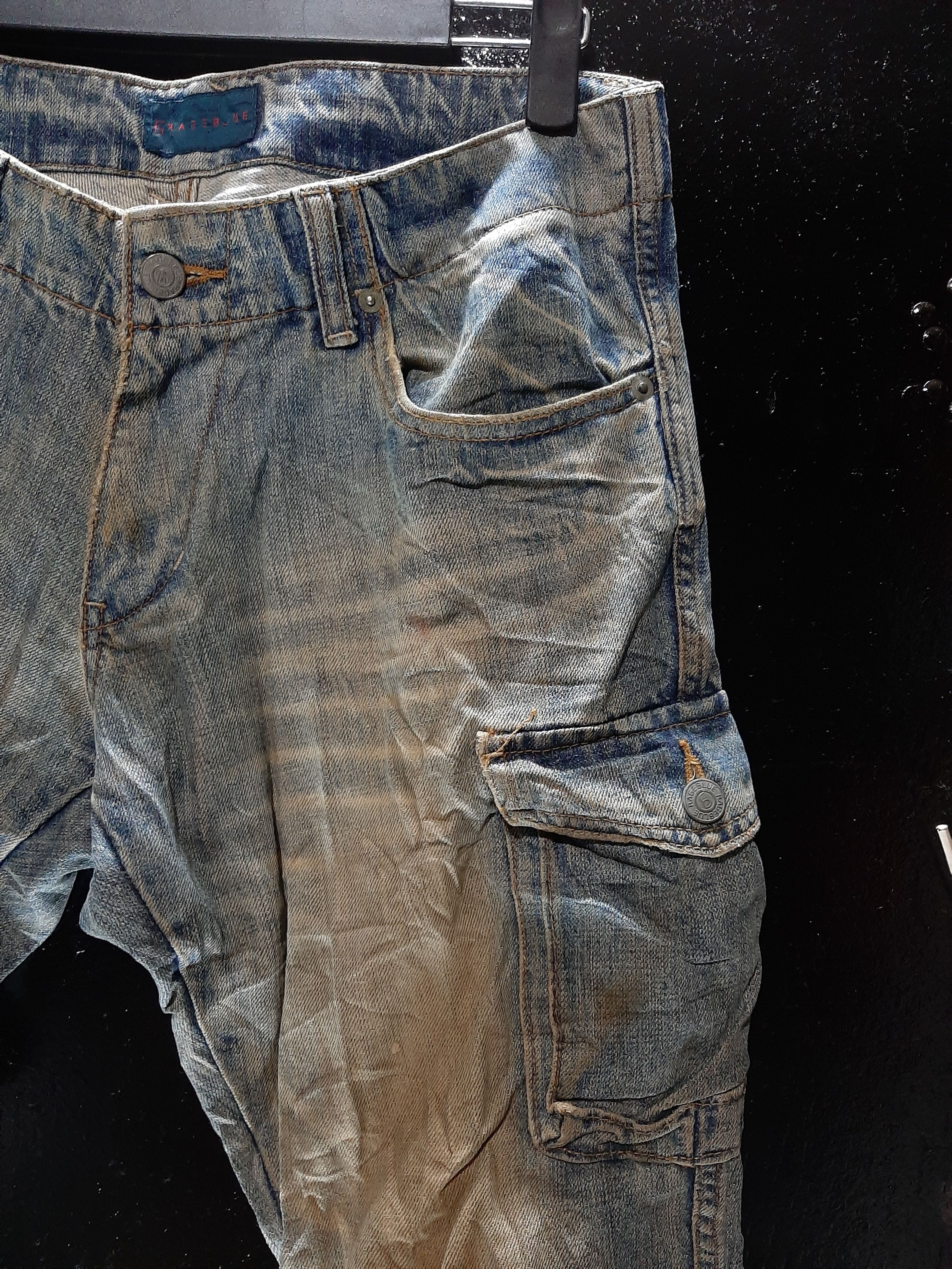 Japanese Brand × RAGEBLUE RUSTY RAGE BLUE DISTRESSED CARGO DENIM.. Size US 32 / EU 48 - 4 Thumbnail
