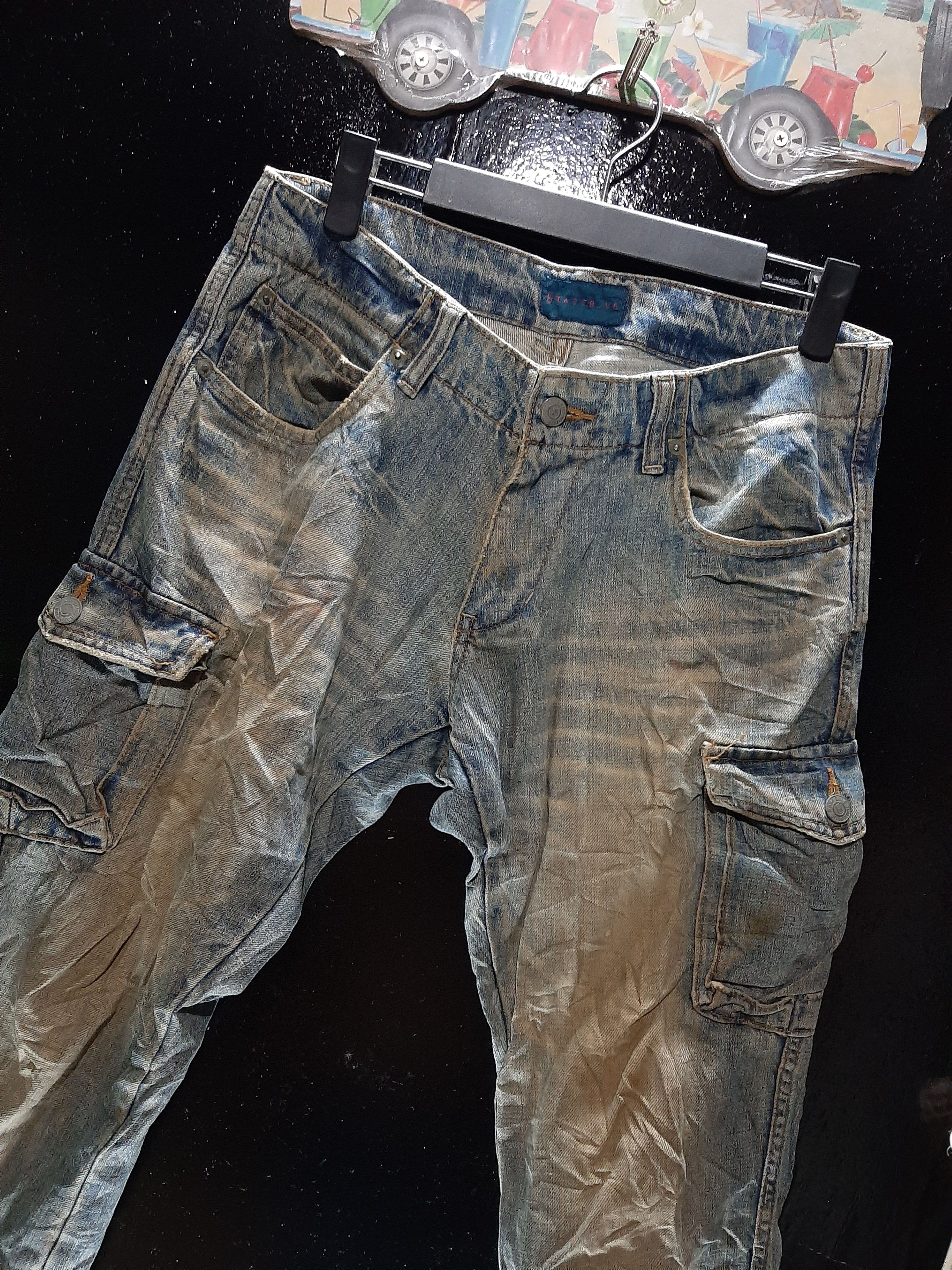 Japanese Brand × RAGEBLUE RUSTY RAGE BLUE DISTRESSED CARGO DENIM.. Size US 32 / EU 48 - 2 Thumbnail