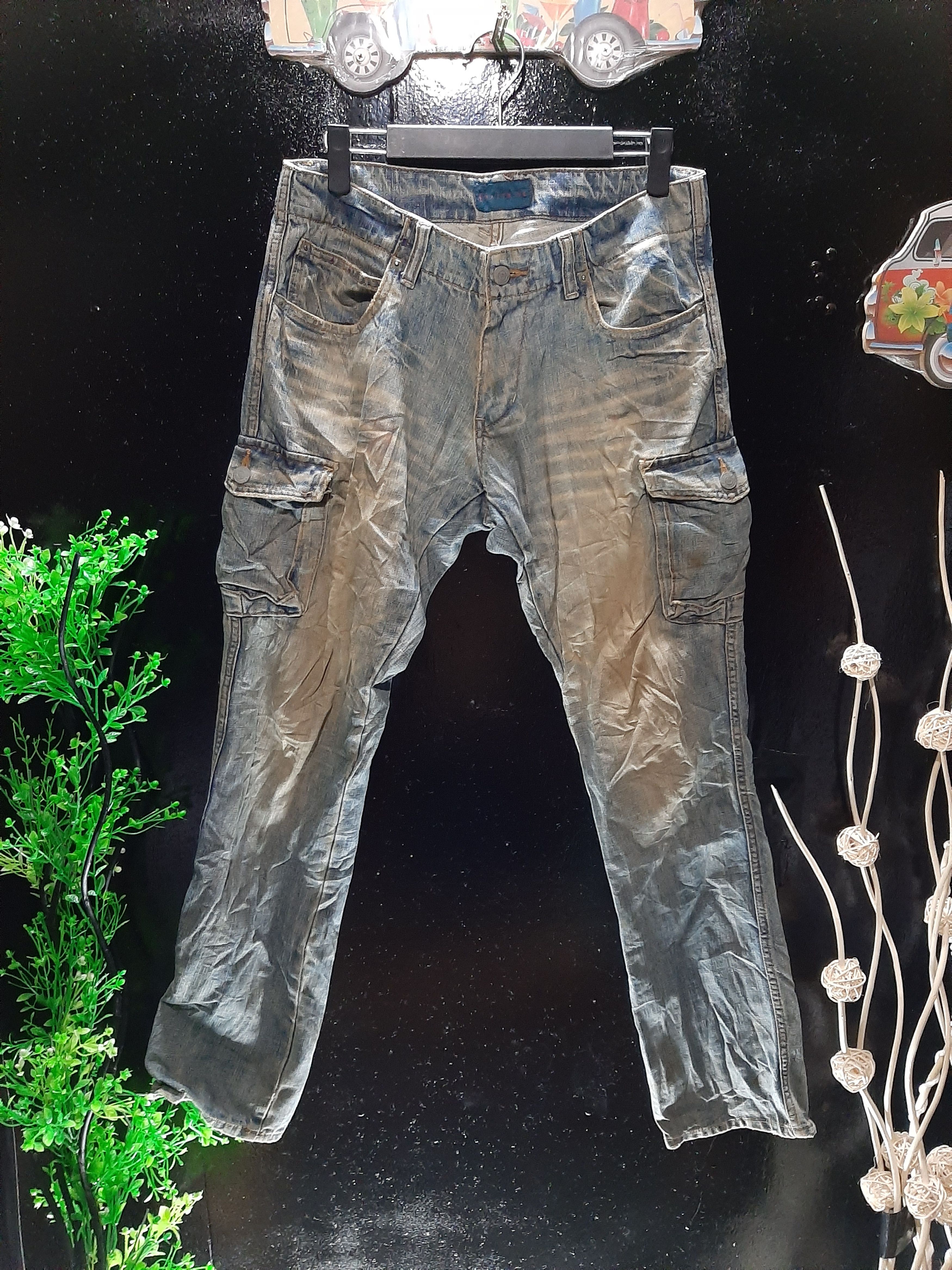 Japanese Brand × RAGEBLUE RUSTY RAGE BLUE DISTRESSED CARGO DENIM.. Size US 32 / EU 48 - 1 Thumbnail