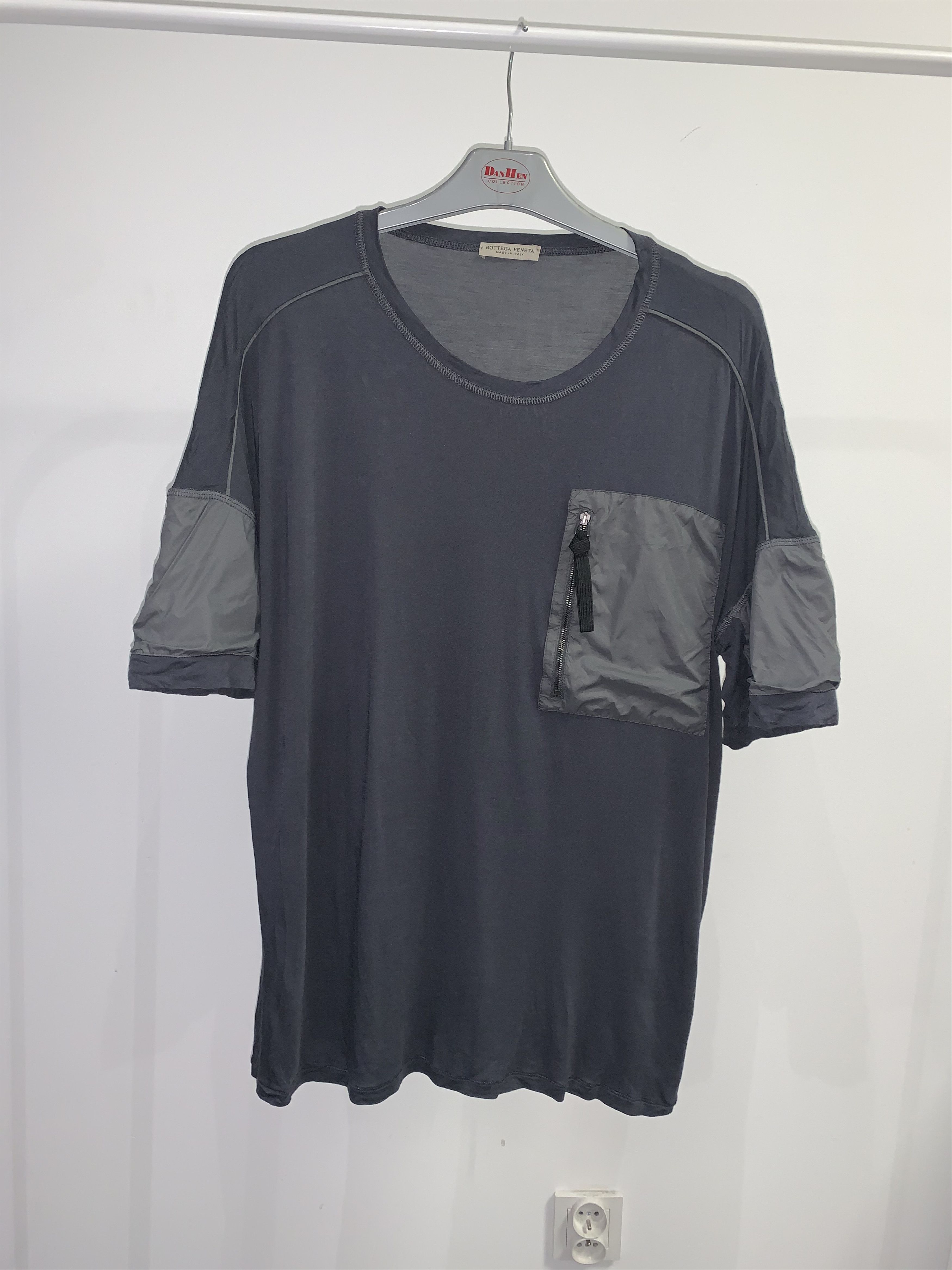 image of Bottega Veneta Bondage Military Paneled T-Shirt in Dark Green, Men's (Size XL)