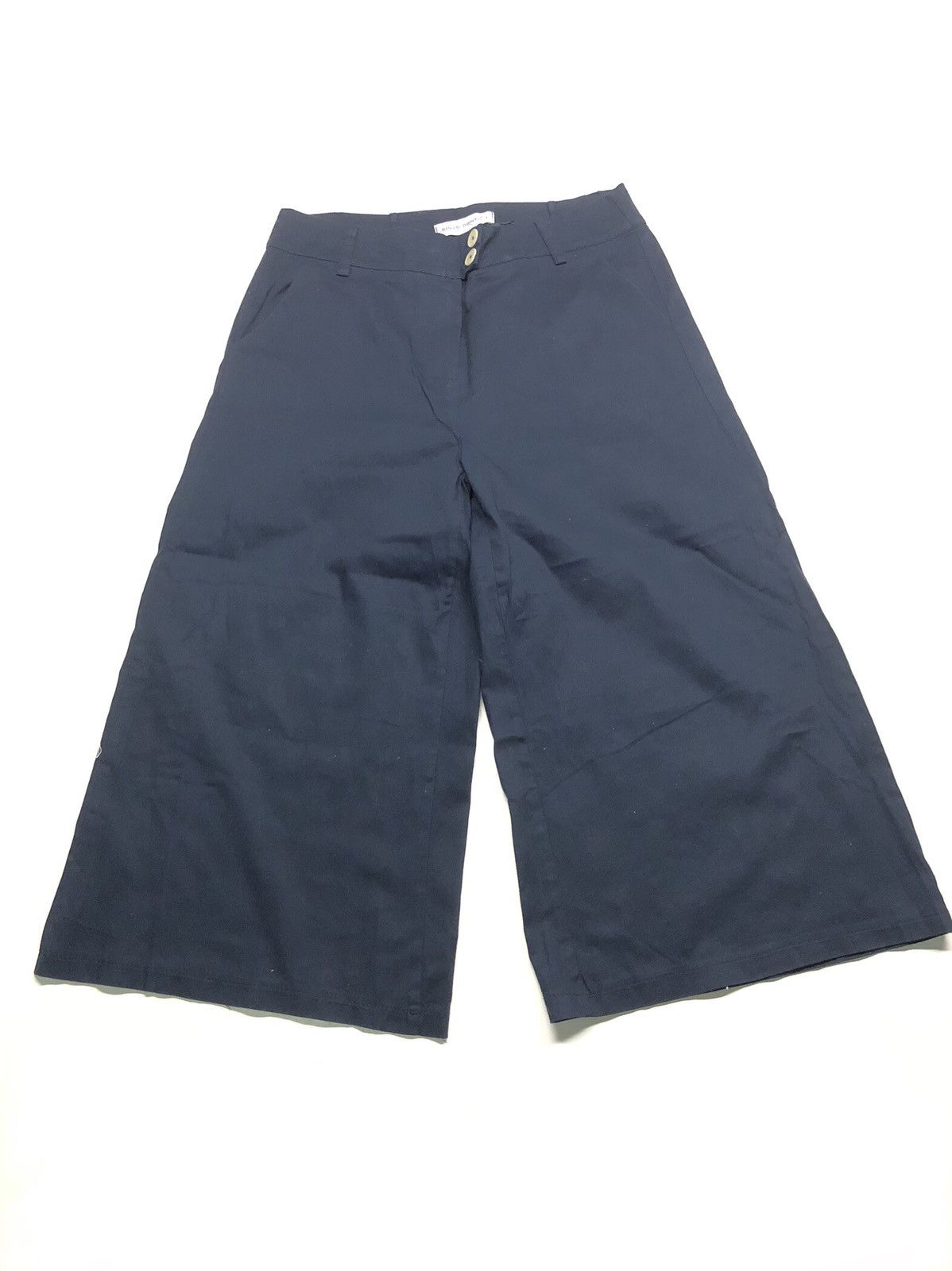 image of Italian Designers Rinascimento Made In Italy Quarter Short Wide Leg Pant Girl in Blue (Size 30)