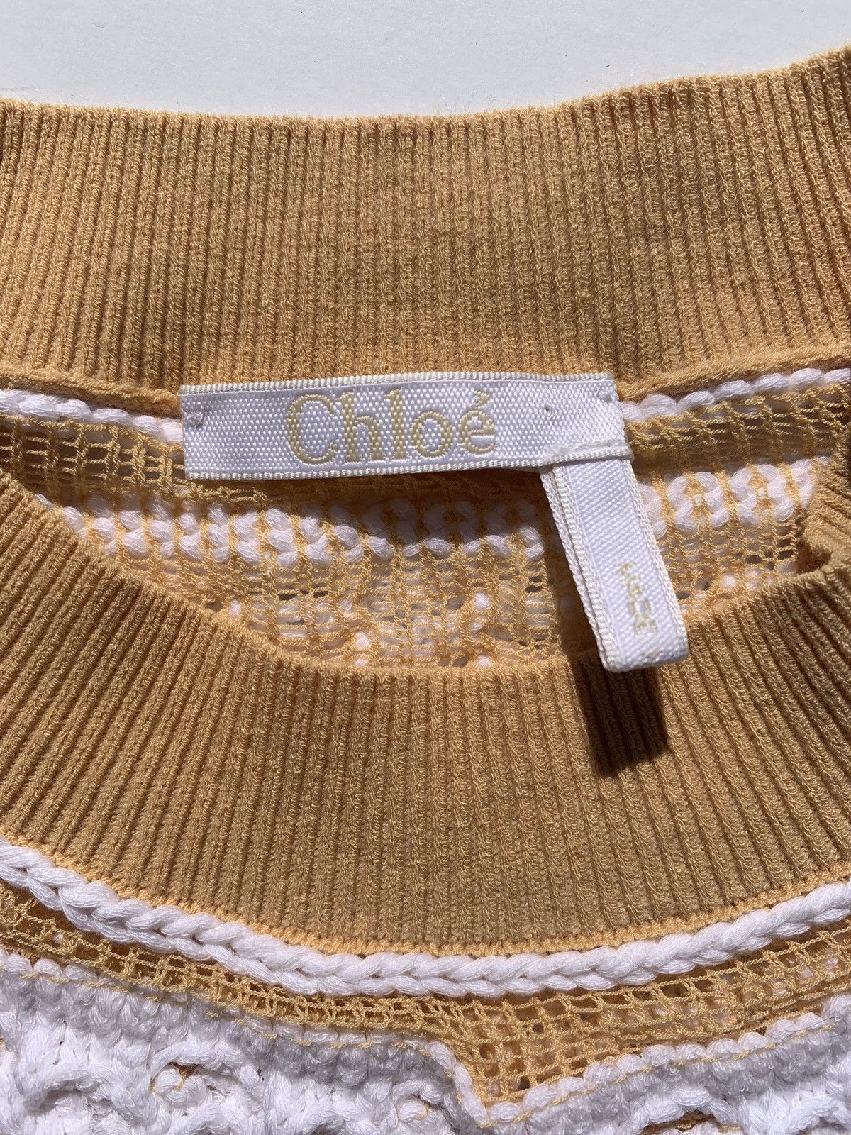 Chloe Chloe Cropped Bell Sleeve Knit Sweater White Sand Beige Size L / US 10 / IT 46 - 4 Thumbnail