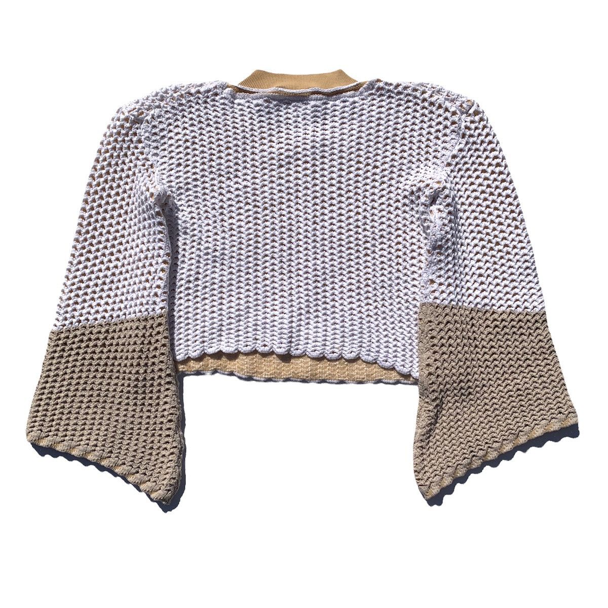 Chloe Chloe Cropped Bell Sleeve Knit Sweater White Sand Beige Size L / US 10 / IT 46 - 3 Thumbnail