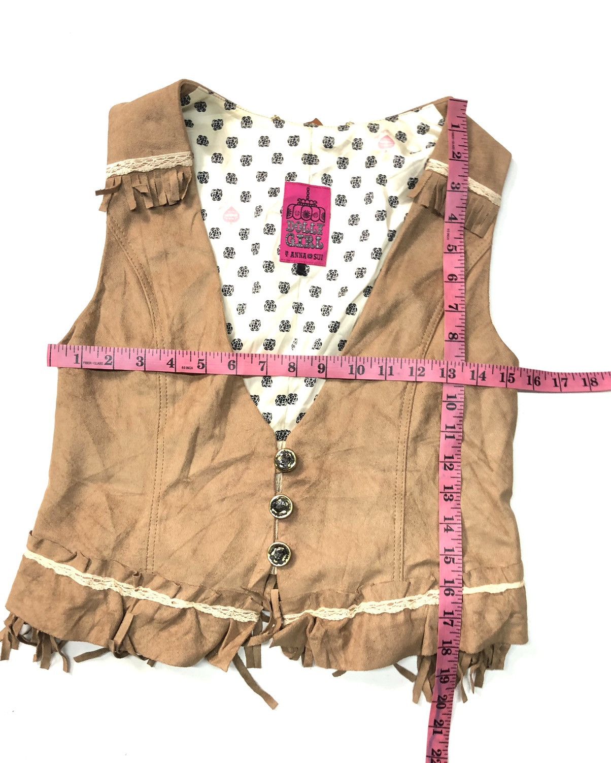 Anna Sui × Designer DOLLY GIRL BY ANNA SUI SUEDE APACHE NATIVE VEST FOR GIRLLL Size XS / US 0-2 / IT 36-38 - 16 Thumbnail