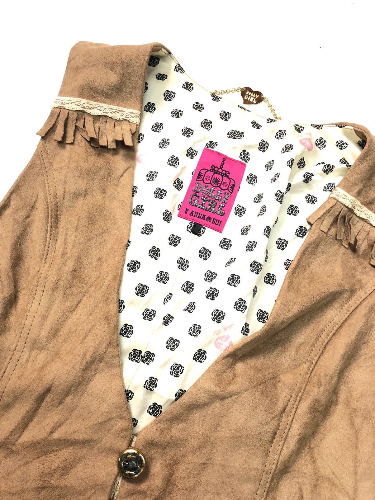 Anna Sui × Designer DOLLY GIRL BY ANNA SUI SUEDE APACHE NATIVE VEST FOR GIRLLL Size XS / US 0-2 / IT 36-38 - 3 Thumbnail