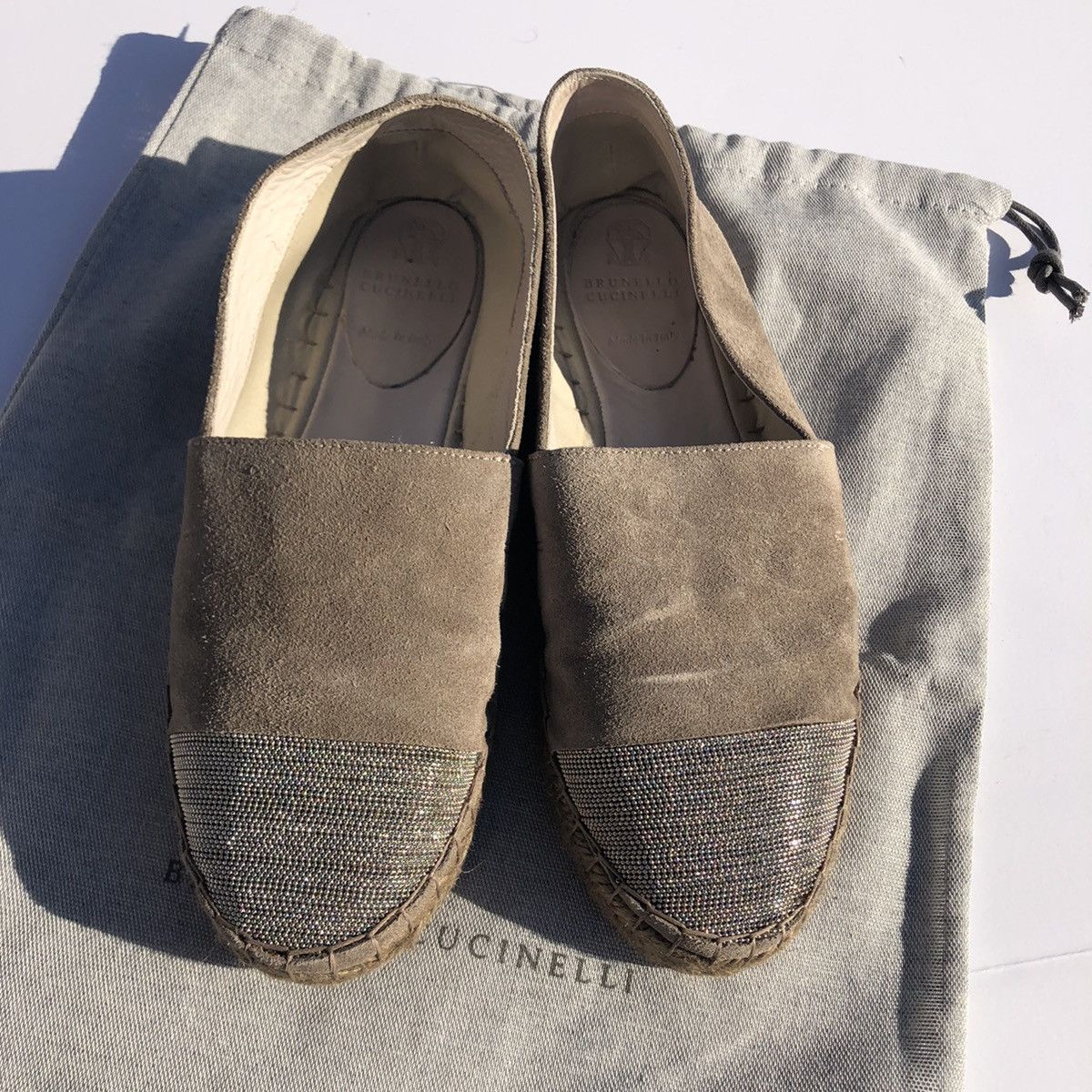 Brunello Cucinelli Brunello Cucinelli Monili Cap-Toe Suede Espadrille Flats Size US 7.5 / IT 37.5 - 3 Thumbnail