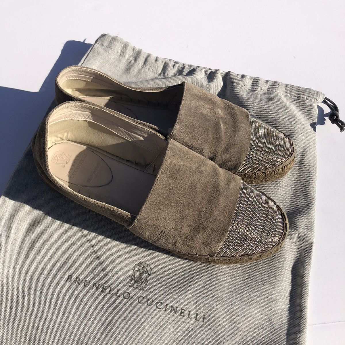 Brunello Cucinelli Brunello Cucinelli Monili Cap-Toe Suede Espadrille Flats Size US 7.5 / IT 37.5 - 4 Thumbnail