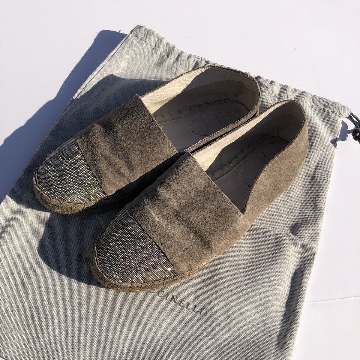 Brunello Cucinelli Brunello Cucinelli Monili Cap-Toe Suede Espadrille Flats Size US 7.5 / IT 37.5 - 2 Thumbnail