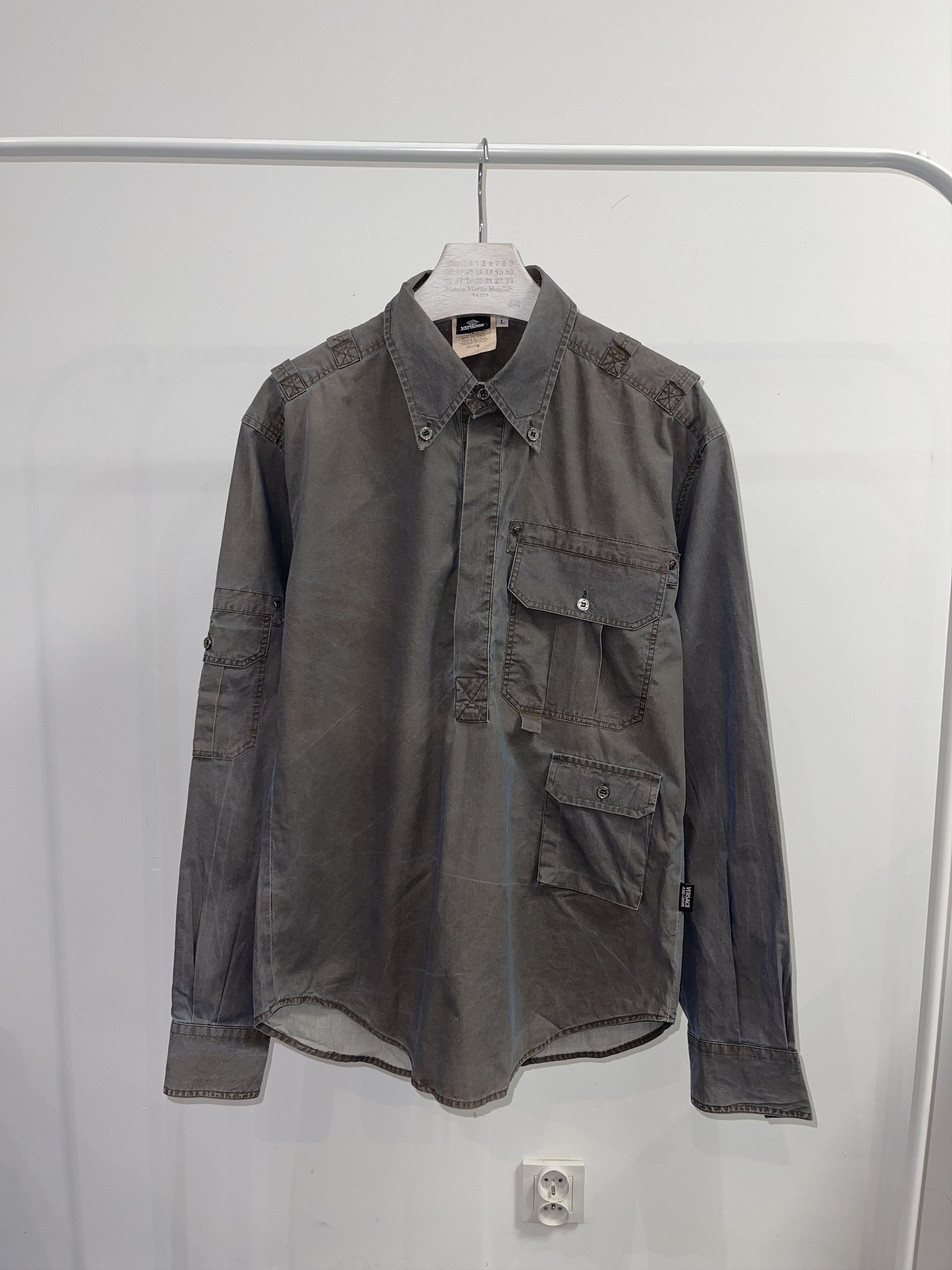 Versace Versace Technical Multipocket Transfuse Green Shirt Size US L / EU 52-54 / 3 - 3 Thumbnail