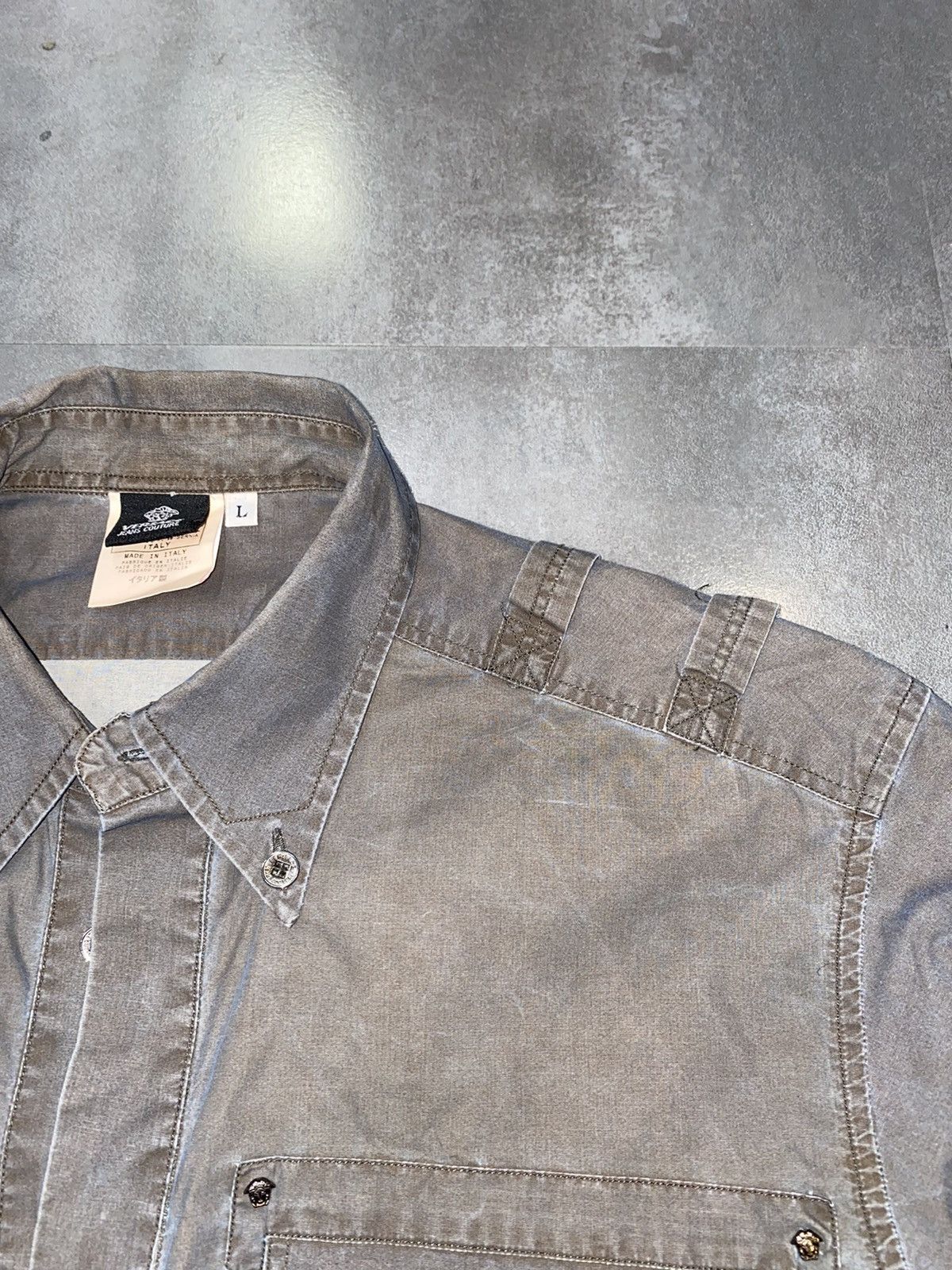 Versace Versace Technical Multipocket Transfuse Green Shirt Size US L / EU 52-54 / 3 - 11 Thumbnail