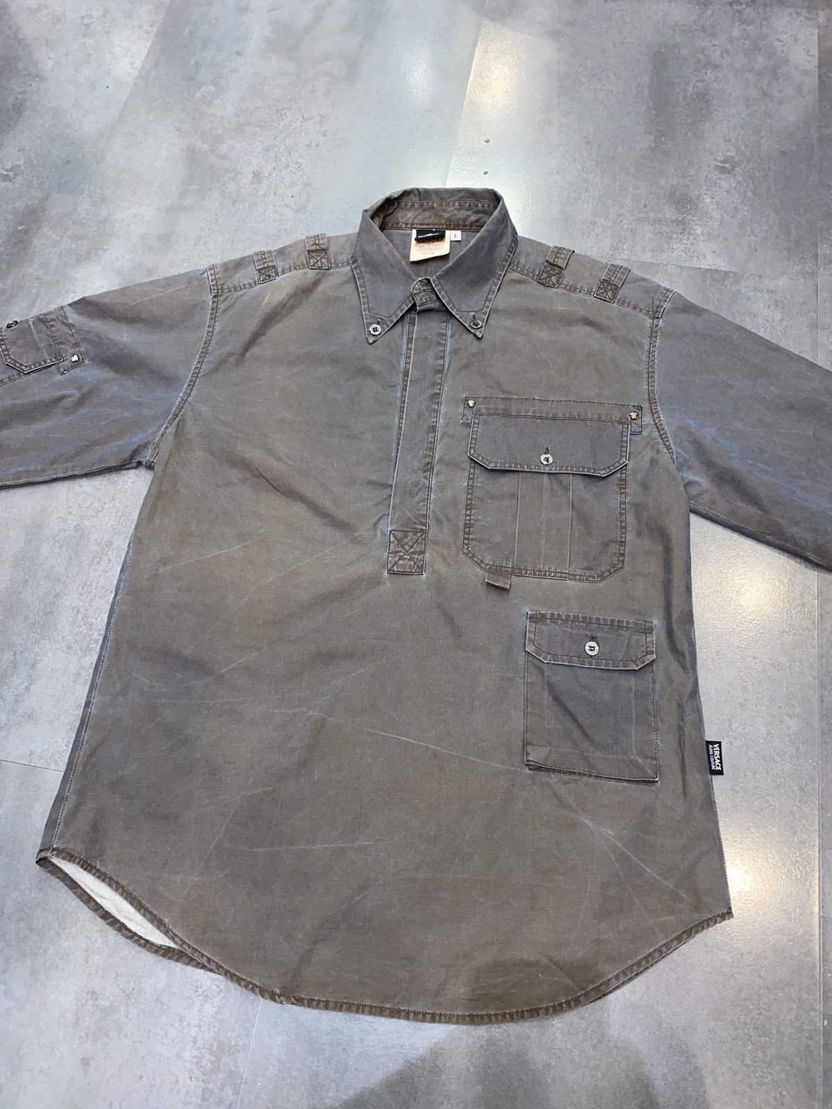 Versace Versace Technical Multipocket Transfuse Green Shirt Size US L / EU 52-54 / 3 - 9 Thumbnail