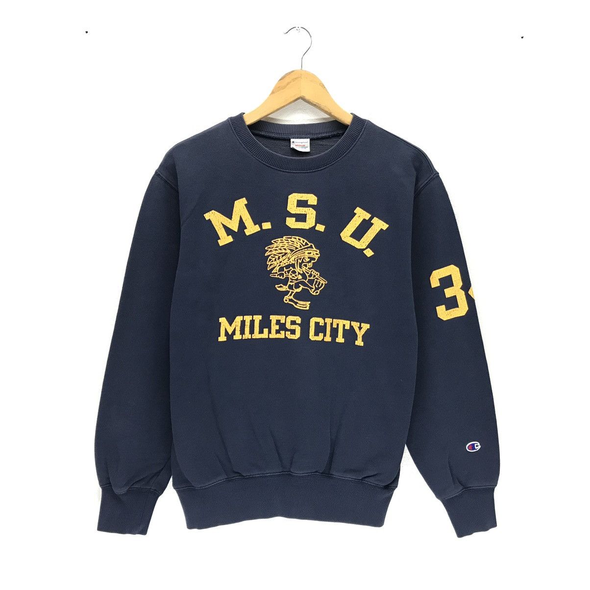Champion Vintage Champion Sweatshirt Spellout M.S.U. Miles City Size US S / EU 44-46 / 1 - 1 Thumbnail