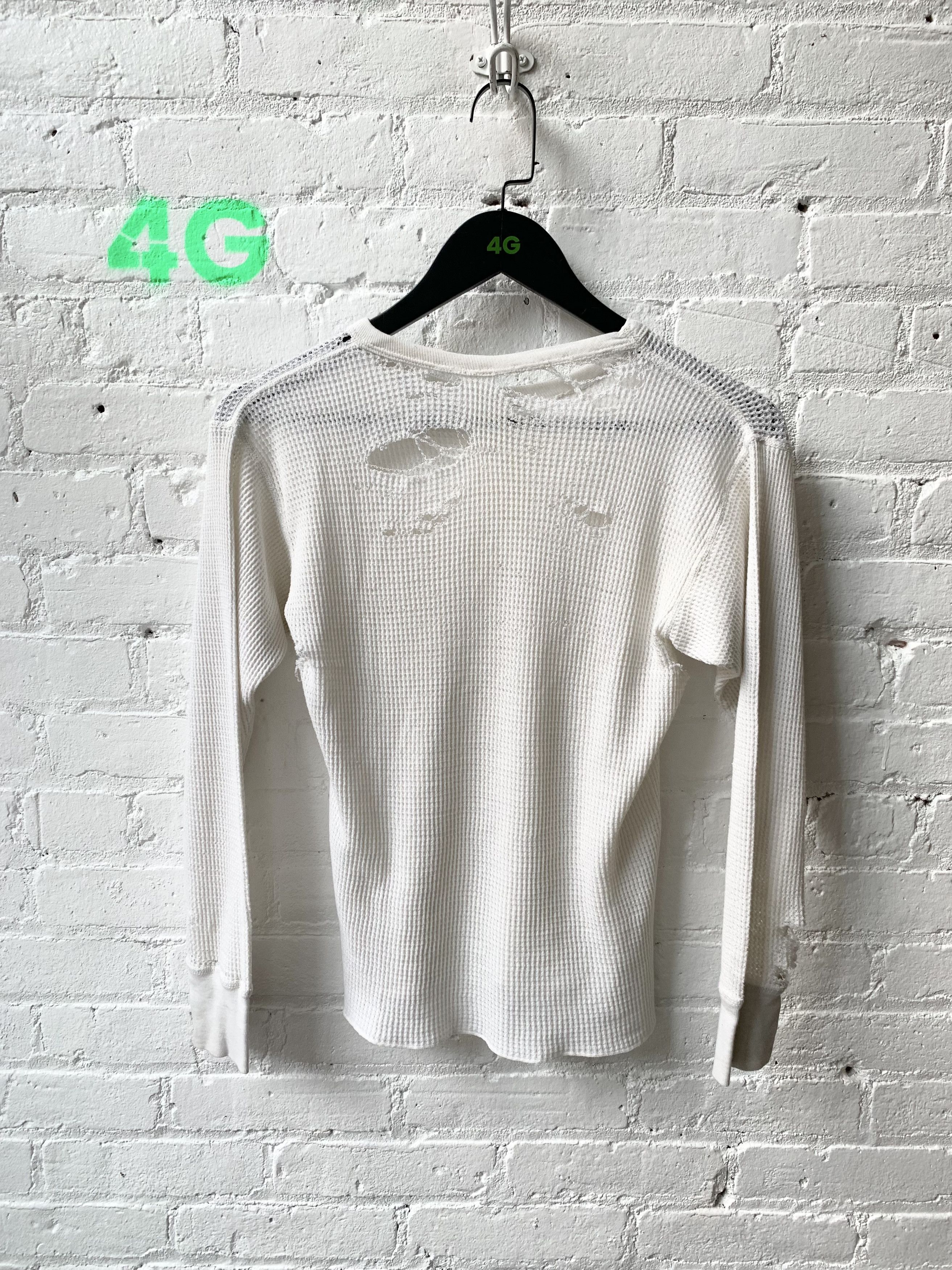 Vintage Vintage Thrashed white thermal crewneck Size US M / EU 48-50 / 2 - 5 Thumbnail