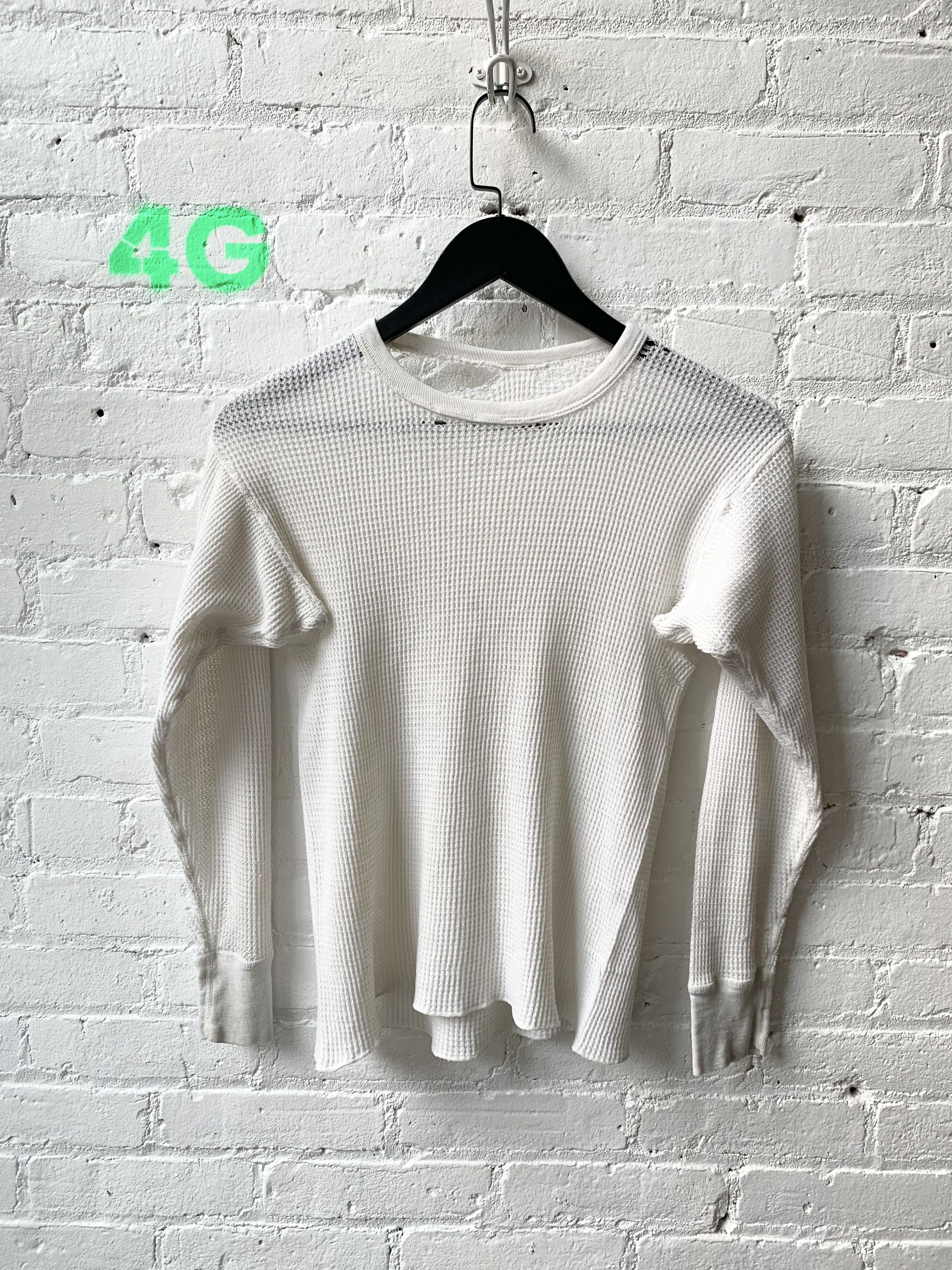 Vintage Vintage Thrashed white thermal crewneck Size US M / EU 48-50 / 2 - 1 Thumbnail