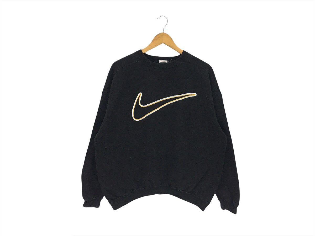 Nike × Vintage Vintage 90s Nike Swoosh Big Logo Sweatshirt Size US M / EU 48-50 / 2 - 1 Thumbnail