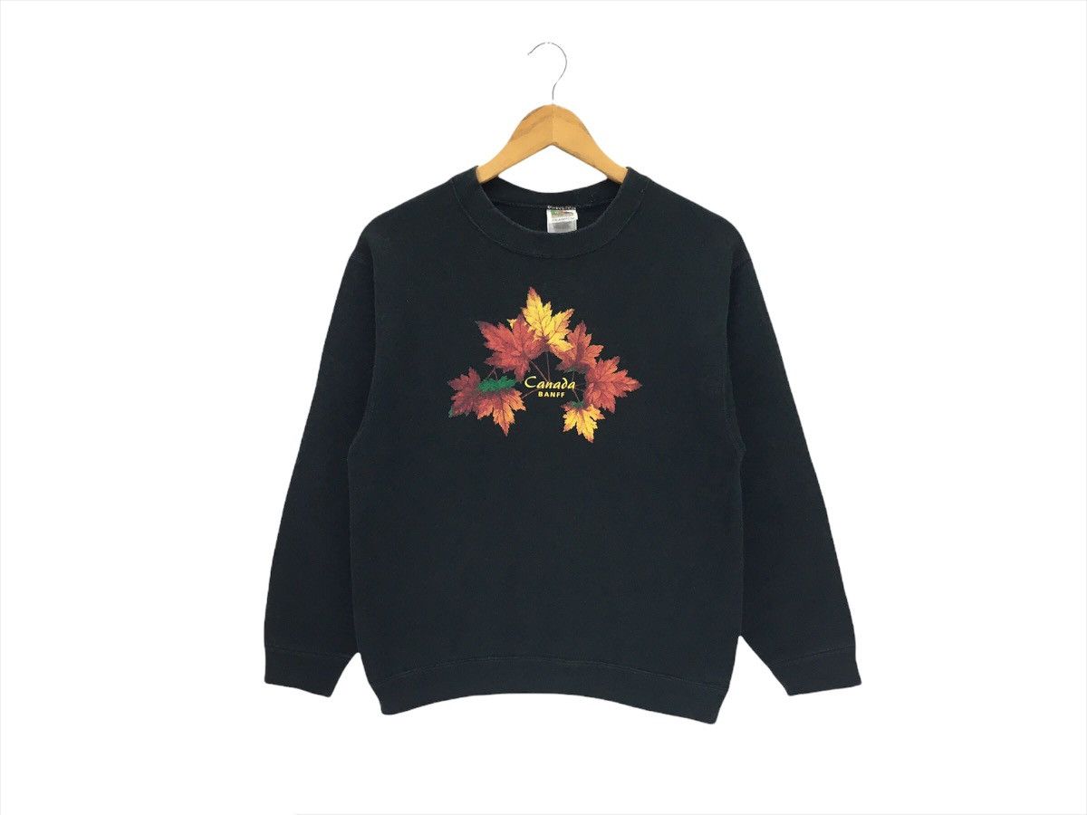 Fruit Of The Loom × Vintage Vintage 90s Banff Canada Big Logo Sweatshirt Size US S / EU 44-46 / 1 - 1 Thumbnail
