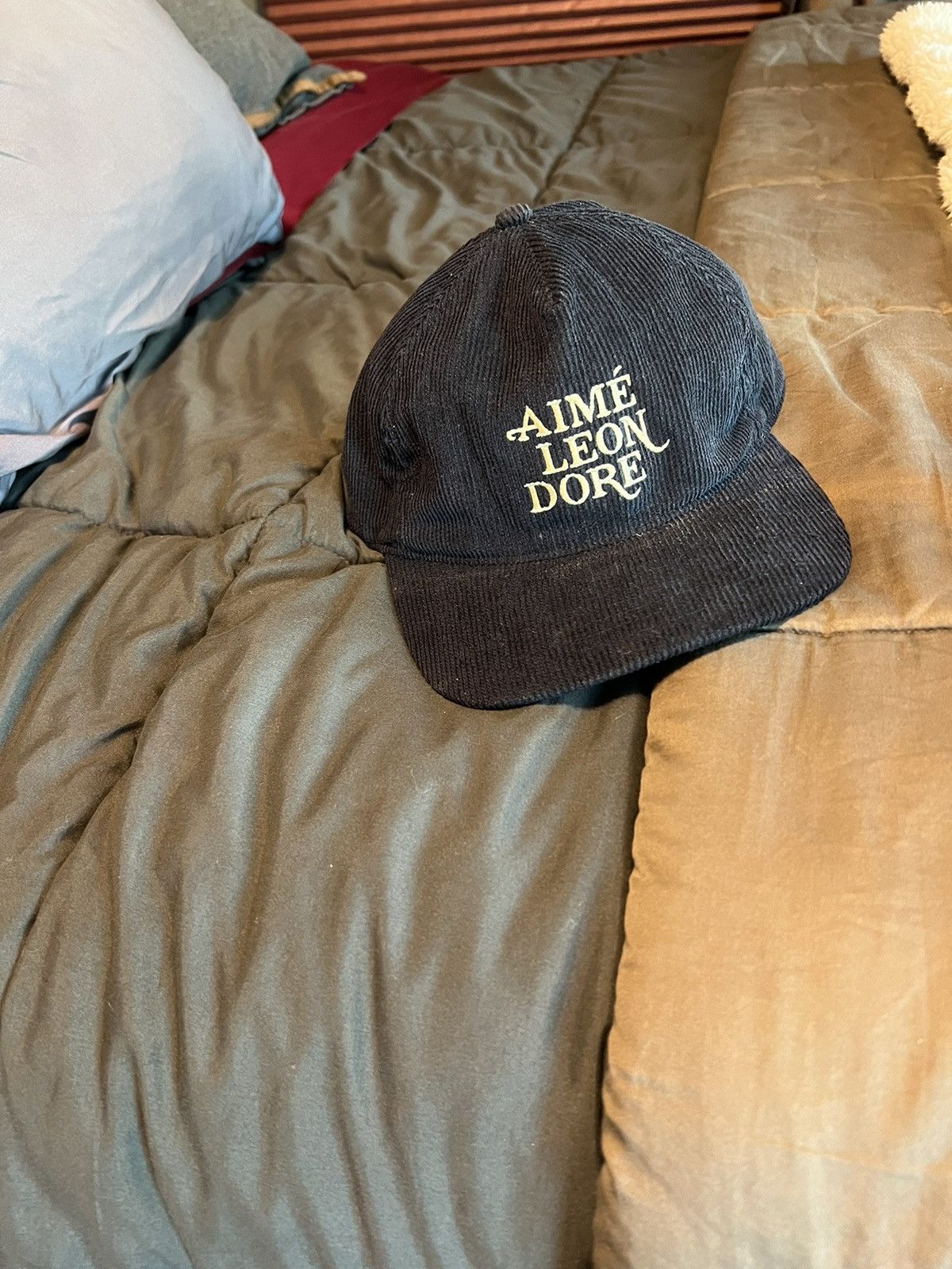 image of Aime Leon Dore Ald Corduroy 70's Logo Cap in Sky Captain, Men's
