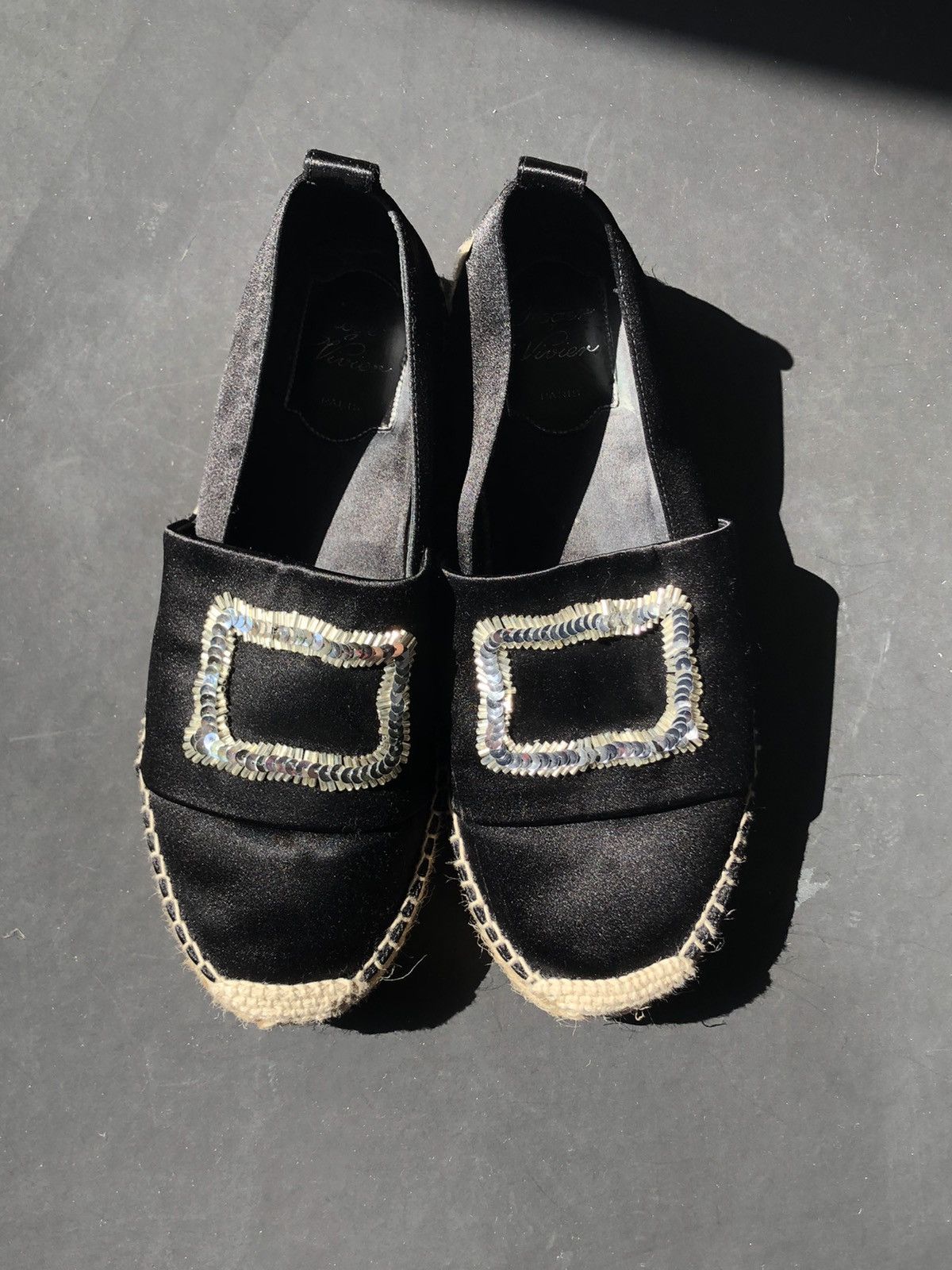 Roger Vivier Roger Vivier Black Sequin Embellished Espadrilles Size 6.5 Size US 6.5 / IT 36.5 - 2 Thumbnail