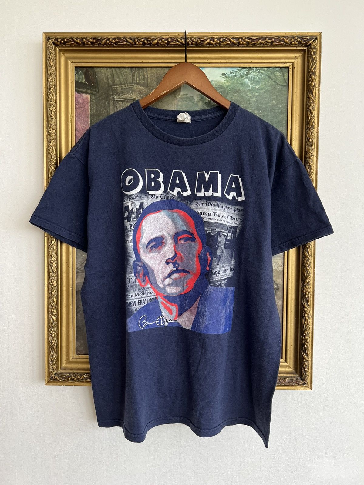 Vintage Vintage 2000s Obama Democrat President USA Navy Tee Size US L / EU 52-54 / 3 - 1 Thumbnail