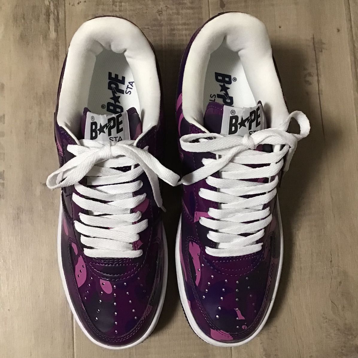 Bape Purple camo BAPESTA patent sneakers BAPE STA APE Size US 9 / EU 42 - 4 Thumbnail