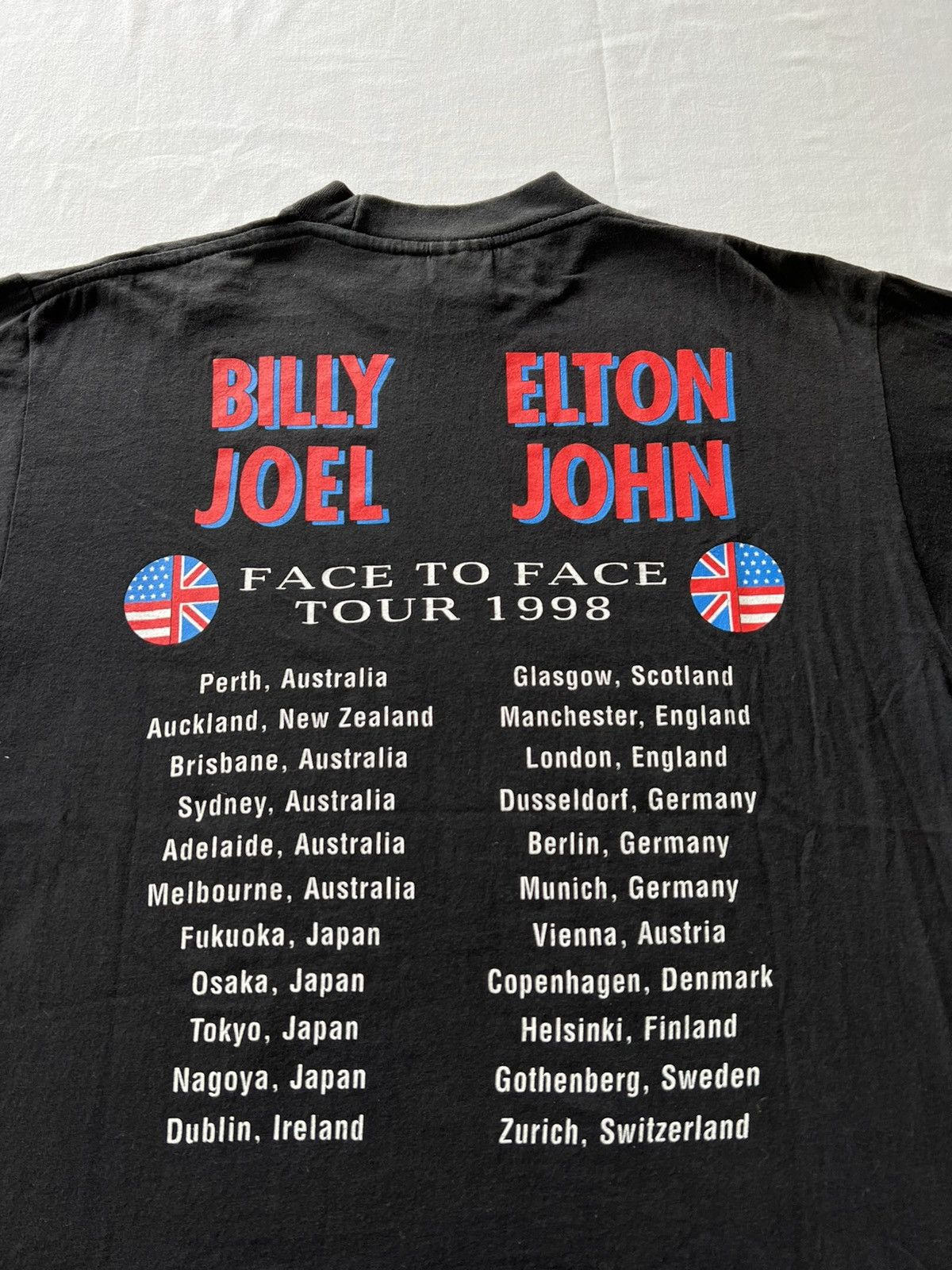 Band Tees Vintage 1998 Elton John Billy Joel Face to Face Black Tee Size US M / EU 48-50 / 2 - 10 Thumbnail
