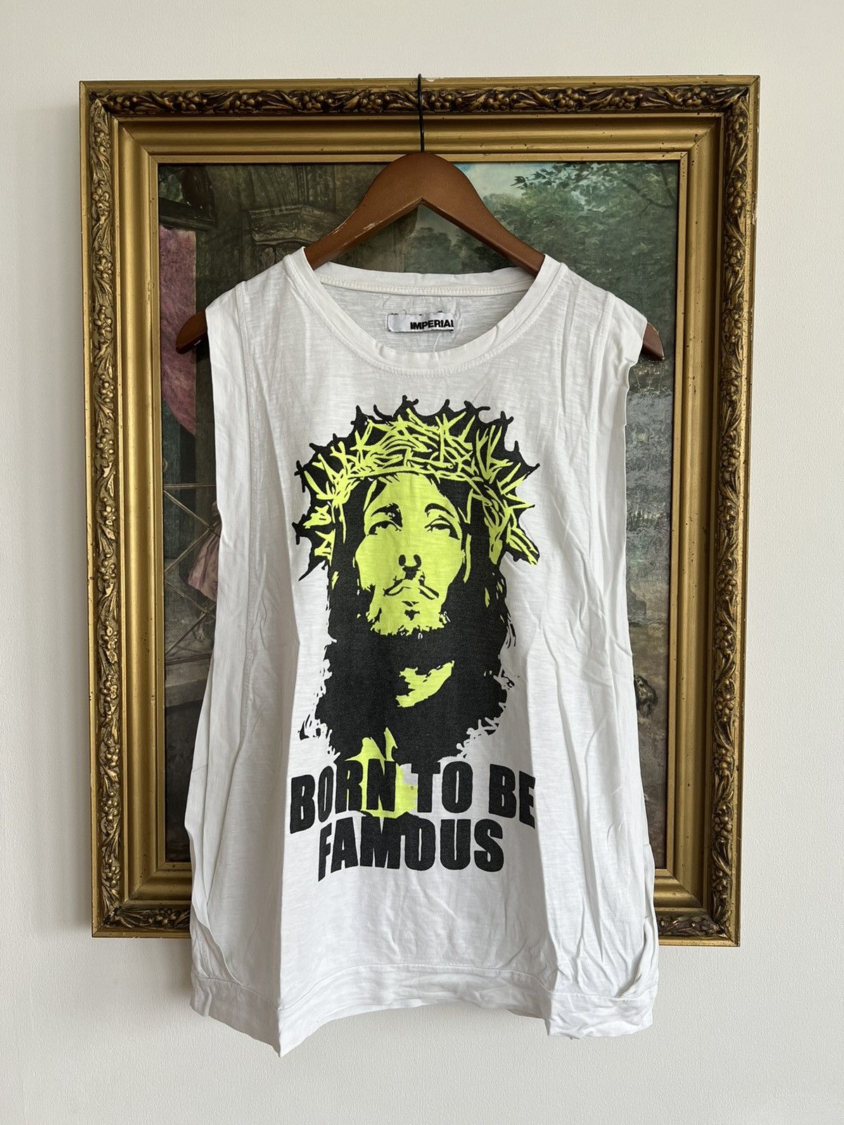 Band Tees Vintage 2000s Jesus Born To Be Famous Religion Tank Top Tee Size US M / EU 48-50 / 2 - 1 Thumbnail