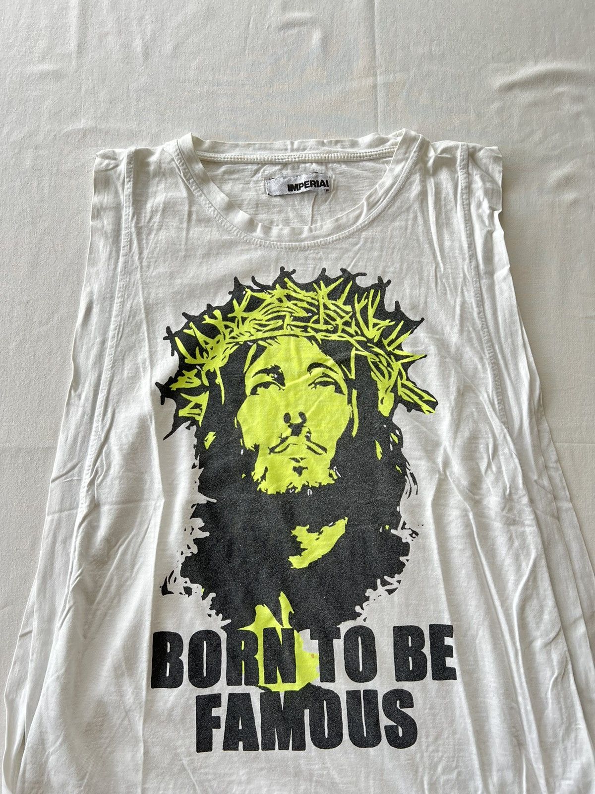 Band Tees Vintage 2000s Jesus Born To Be Famous Religion Tank Top Tee Size US M / EU 48-50 / 2 - 4 Thumbnail