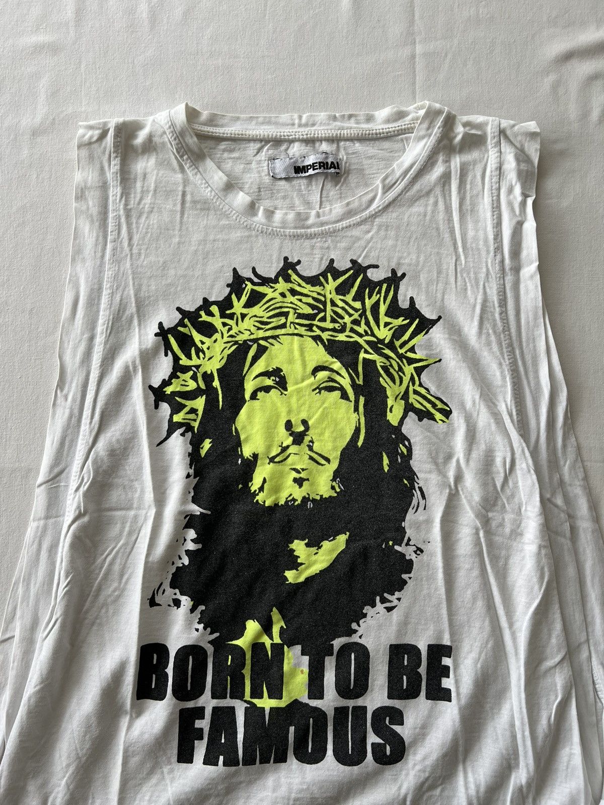 Band Tees Vintage 2000s Jesus Born To Be Famous Religion Tank Top Tee Size US M / EU 48-50 / 2 - 3 Thumbnail