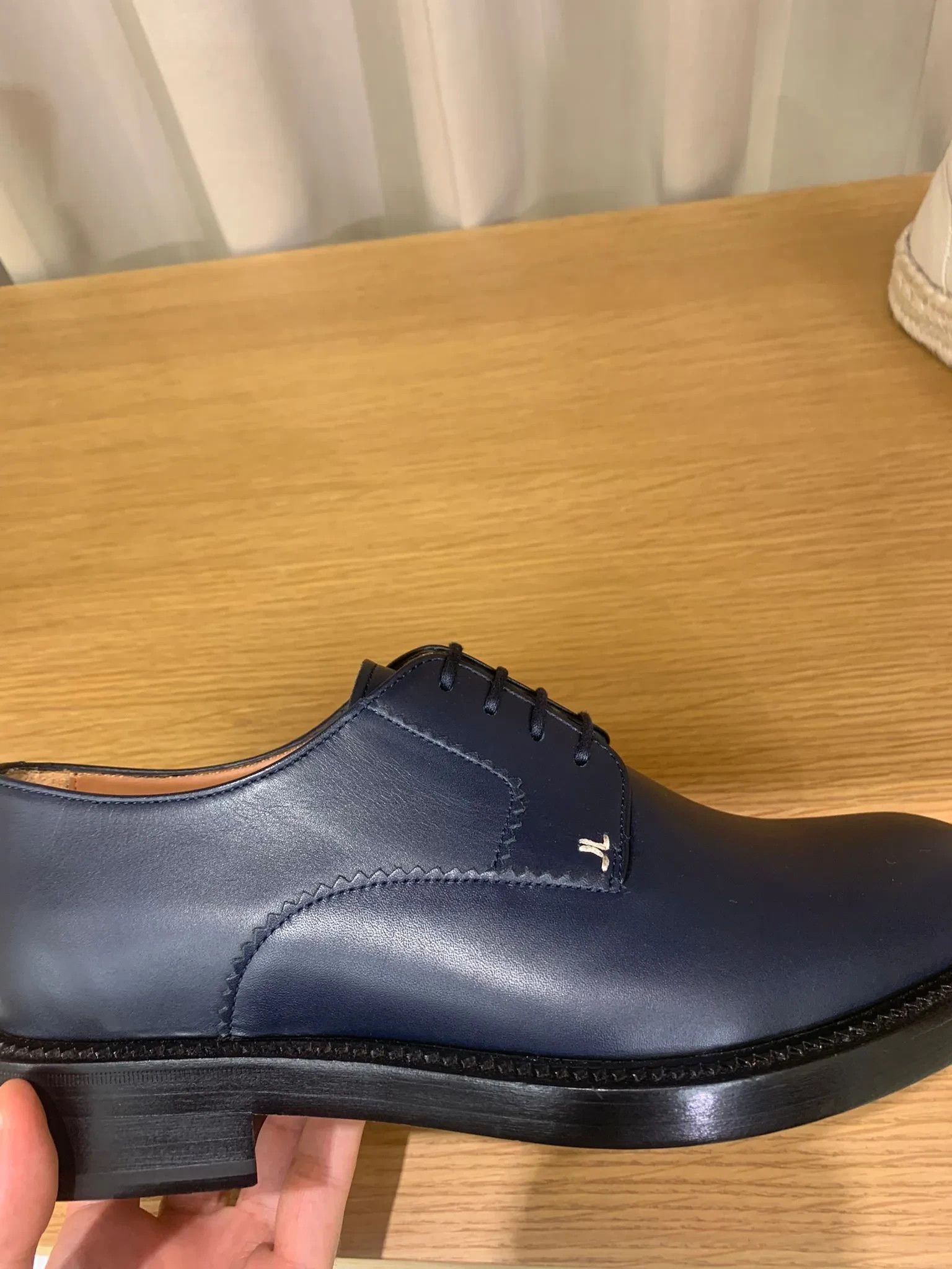 Lanvin Leather Derby Boots in Navy Size US 11 / EU 44 - 3 Thumbnail