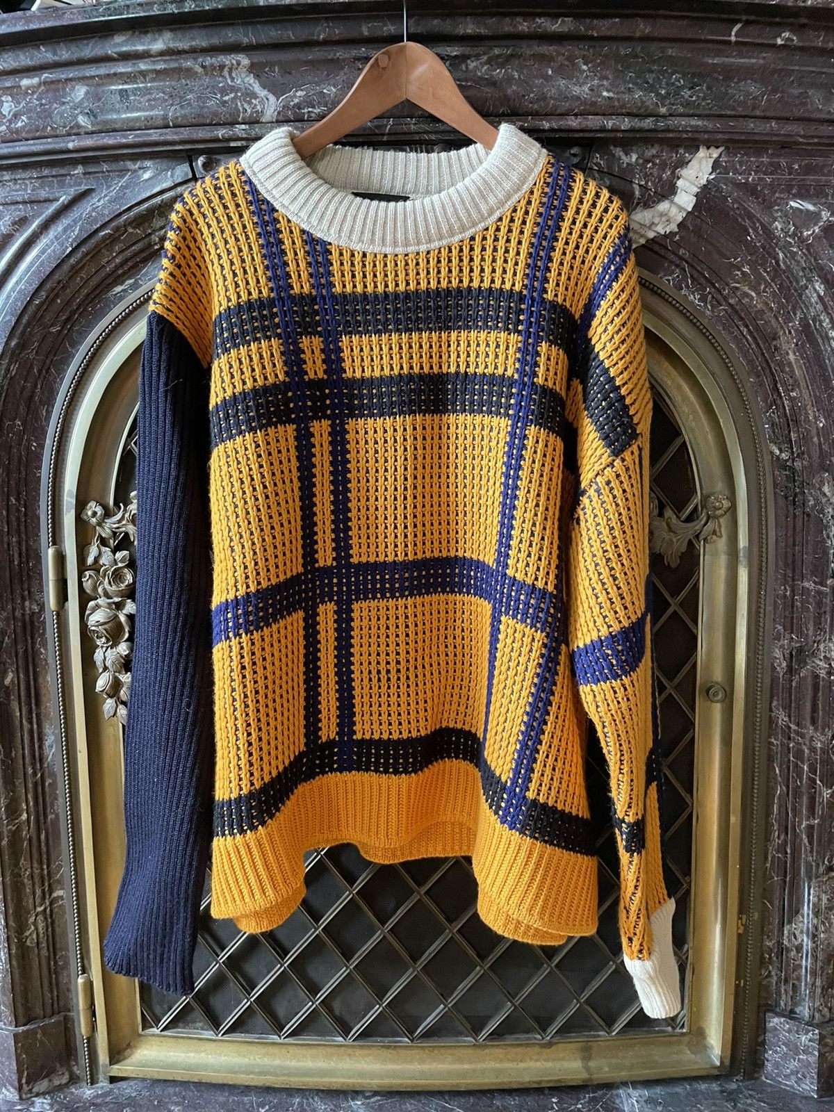 Calvin Klein 205W39NYC × Raf Simons Orange Asymmetric Cable Knit Size US L / EU 52-54 / 3 - 1 Thumbnail