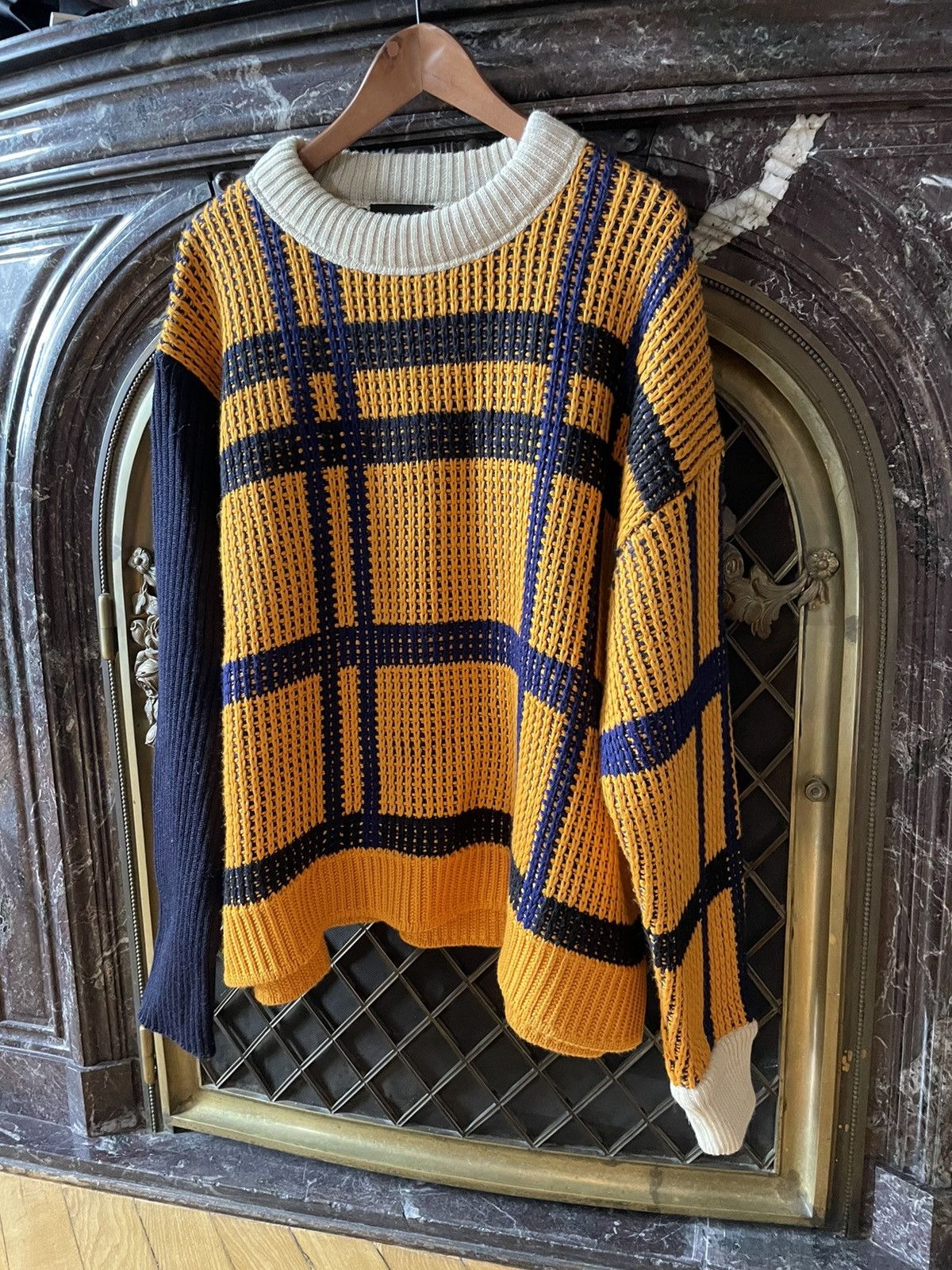 Calvin Klein 205W39NYC × Raf Simons Orange Asymmetric Cable Knit Size US L / EU 52-54 / 3 - 2 Thumbnail