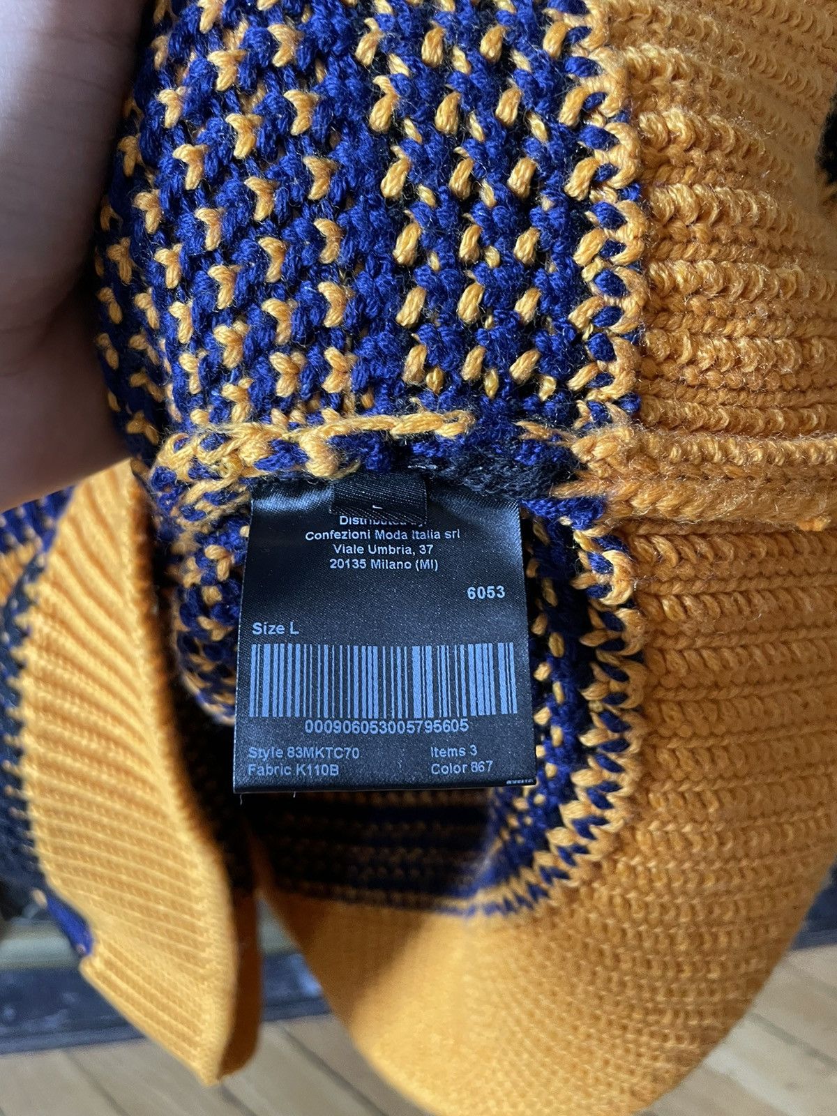 Calvin Klein 205W39NYC × Raf Simons Orange Asymmetric Cable Knit Size US L / EU 52-54 / 3 - 5 Thumbnail