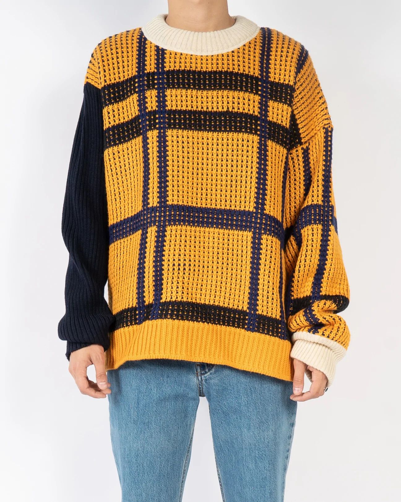 Calvin Klein 205W39NYC × Raf Simons Orange Asymmetric Cable Knit Size US L / EU 52-54 / 3 - 8 Thumbnail