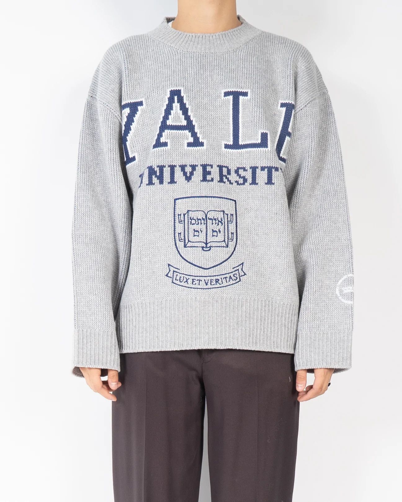 Calvin Klein 205W39NYC × Raf Simons SS19 Oversized Grey Yale Sweater Size US XS / EU 42 / 0 - 2 Thumbnail